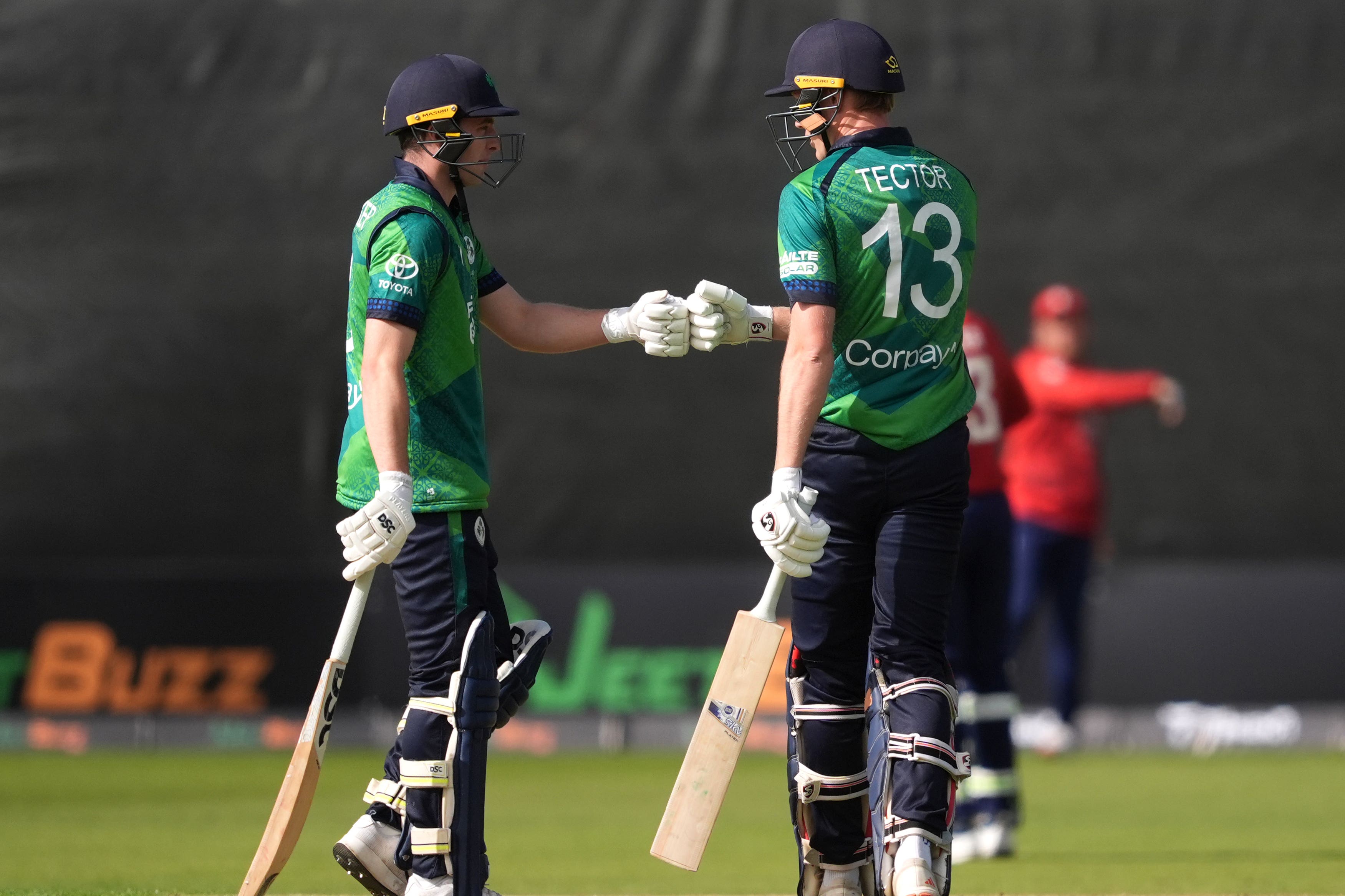 Ireland’s Lorcan Tucker and Harry Tector (Brian Lawless/PA)