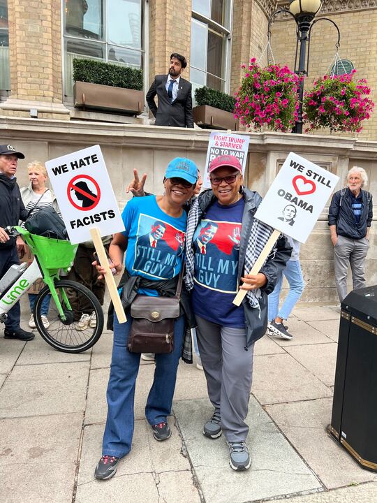 Santini and Wendy More travelled from Birmingham for the protest