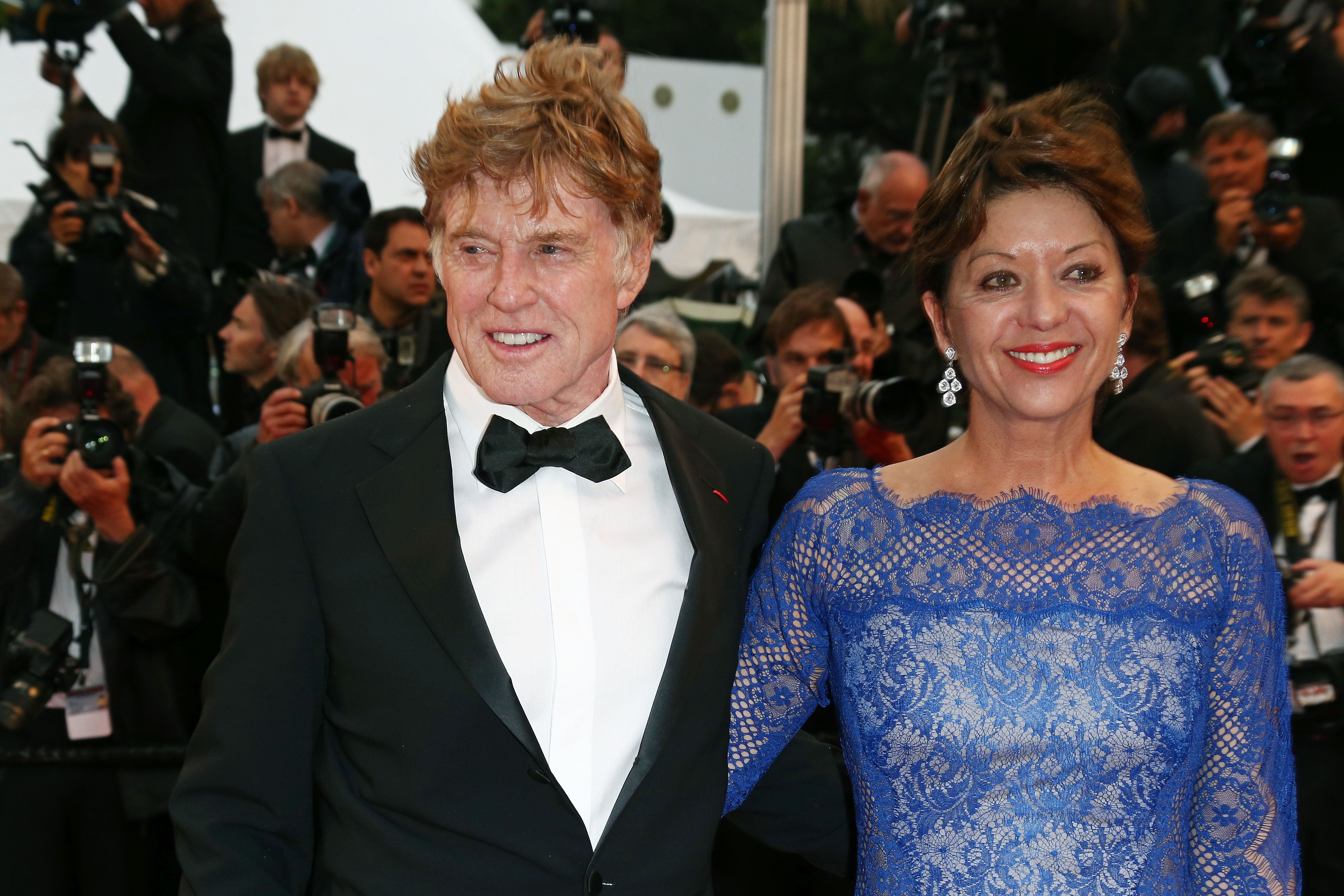 Robert Redford shared four children with his first wife Lola Van Wagenen before going on to wed his second wife Sibylle Szaggars (right)