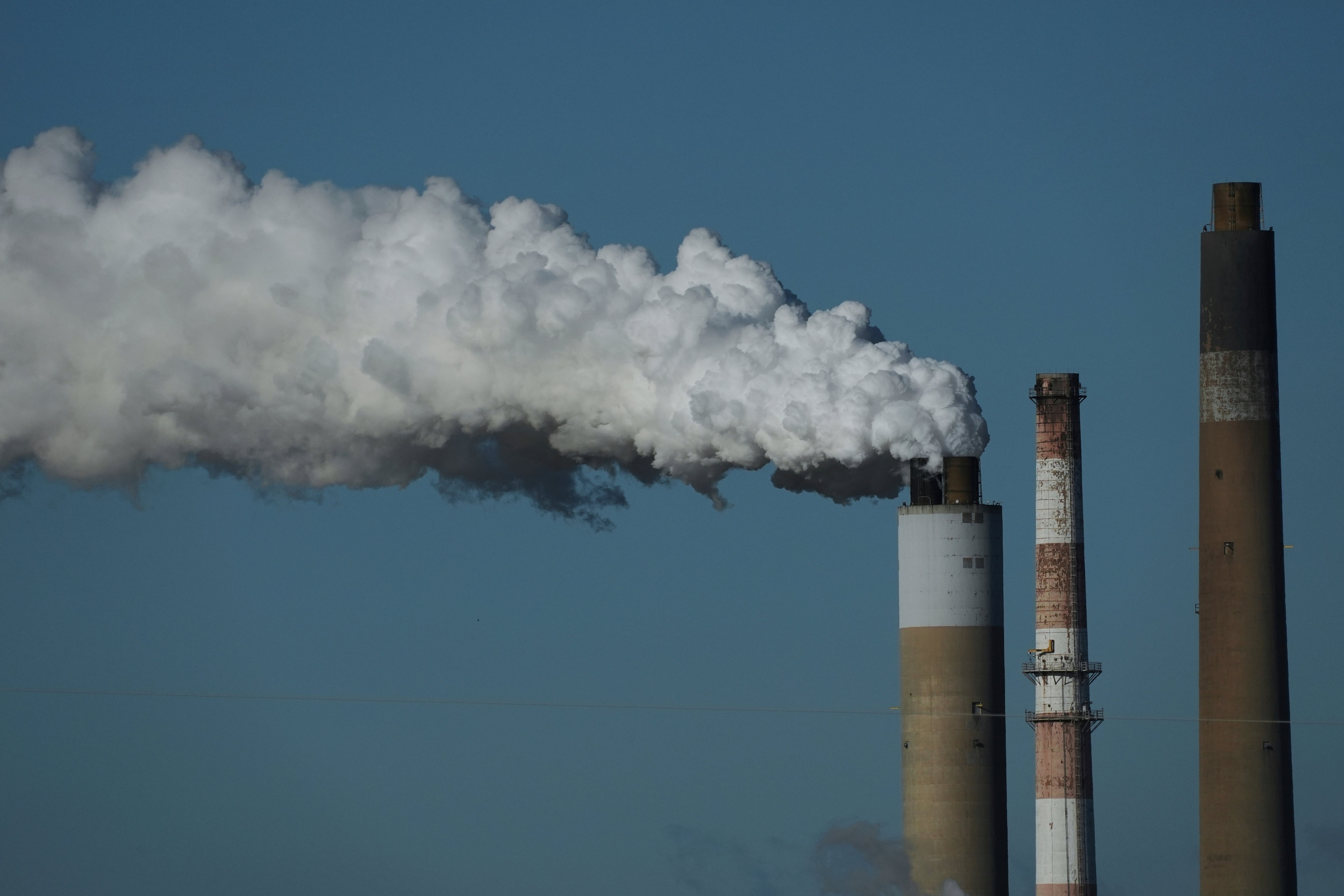 The Warrick Power Plant, a coal-powered generating station, operates April 8, 2025, in Newburgh, Indiana. The Trump administration has eased regulations on coal power, which is a contributor to climate change
