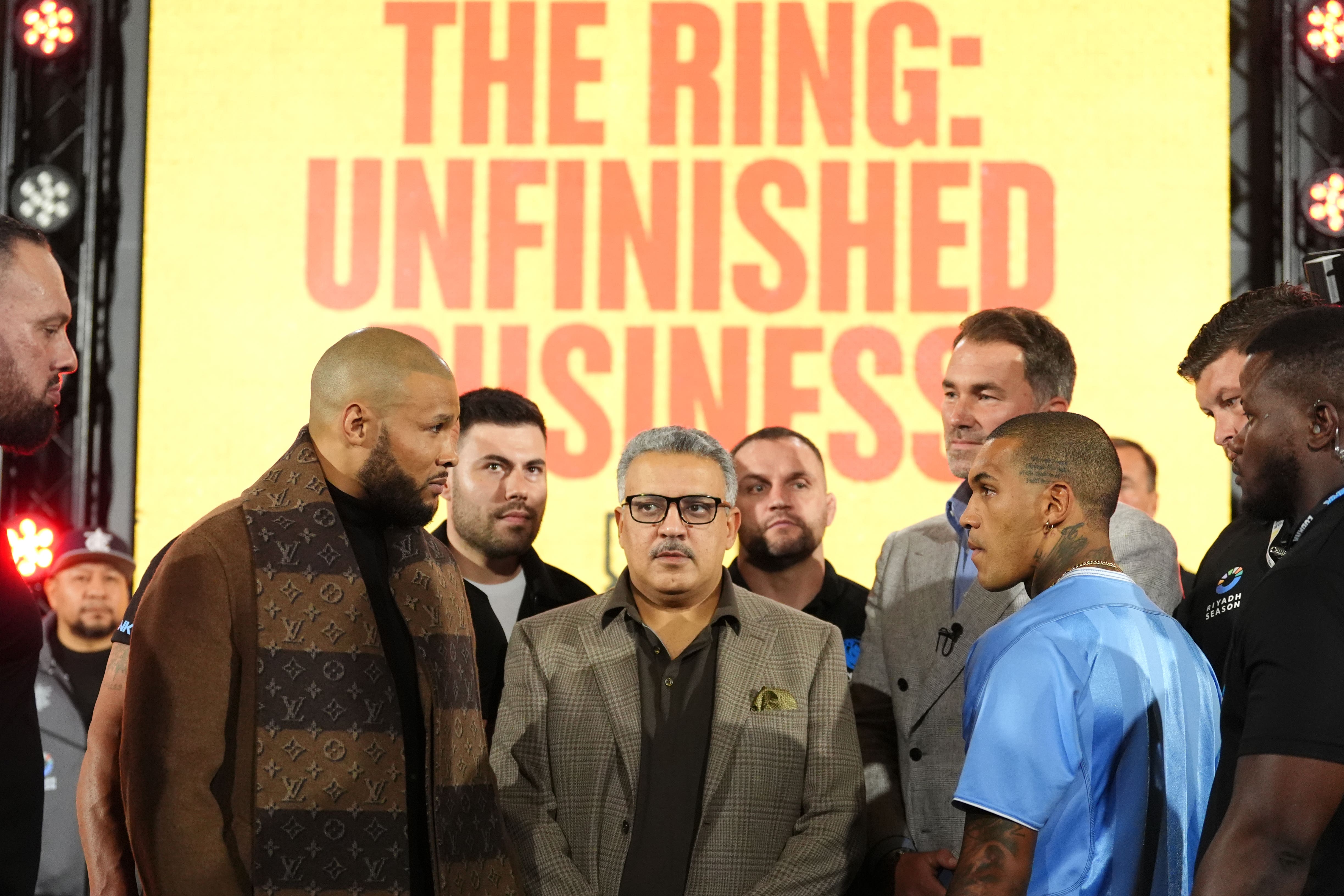 Chris Eubank Jr, left, accused Conor Benn, right and Eddie Hearn of dirty tactics in their first bout (Adam Davy/PA)