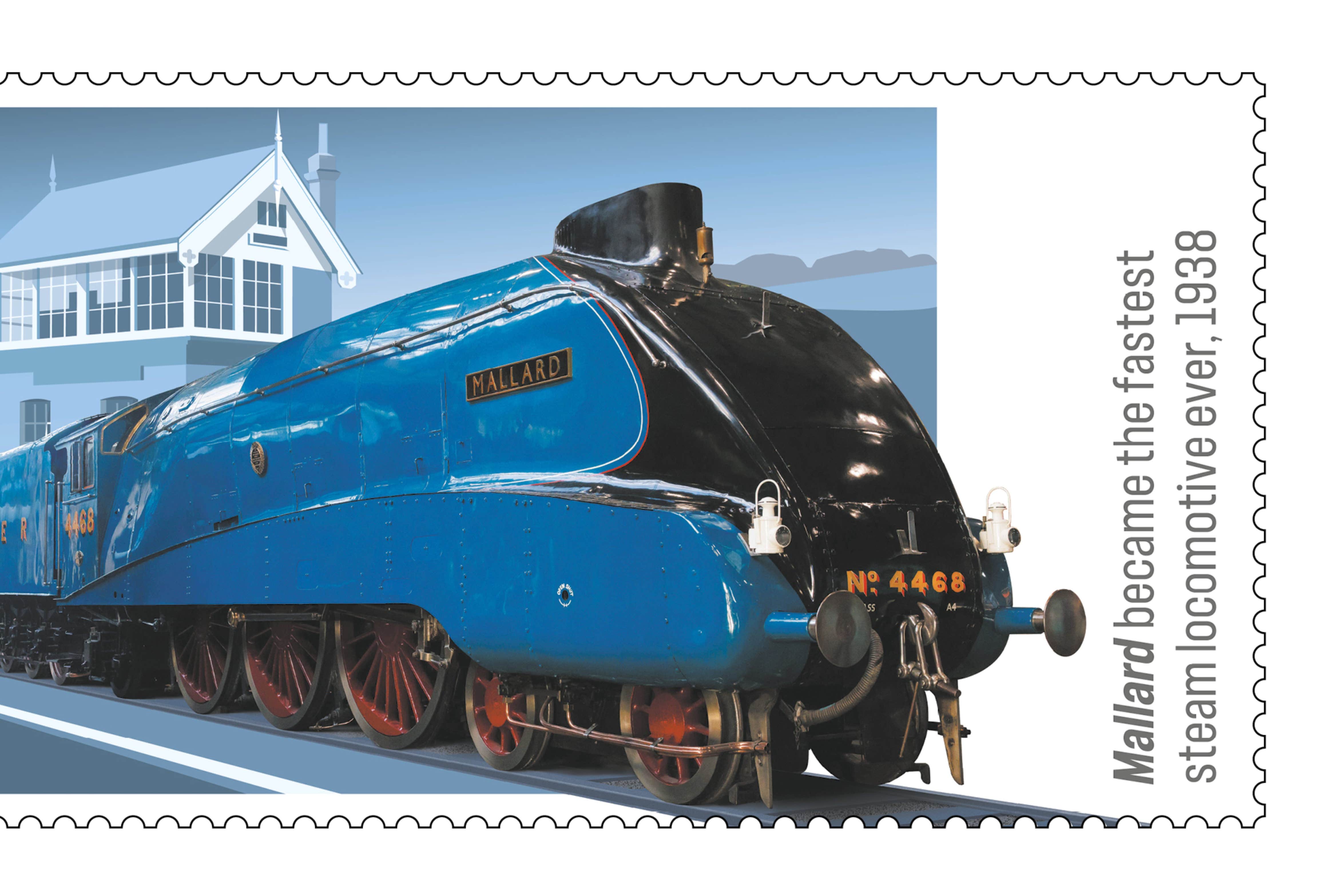The Mallard is among the locomotives featured (Royal Mail/PA)