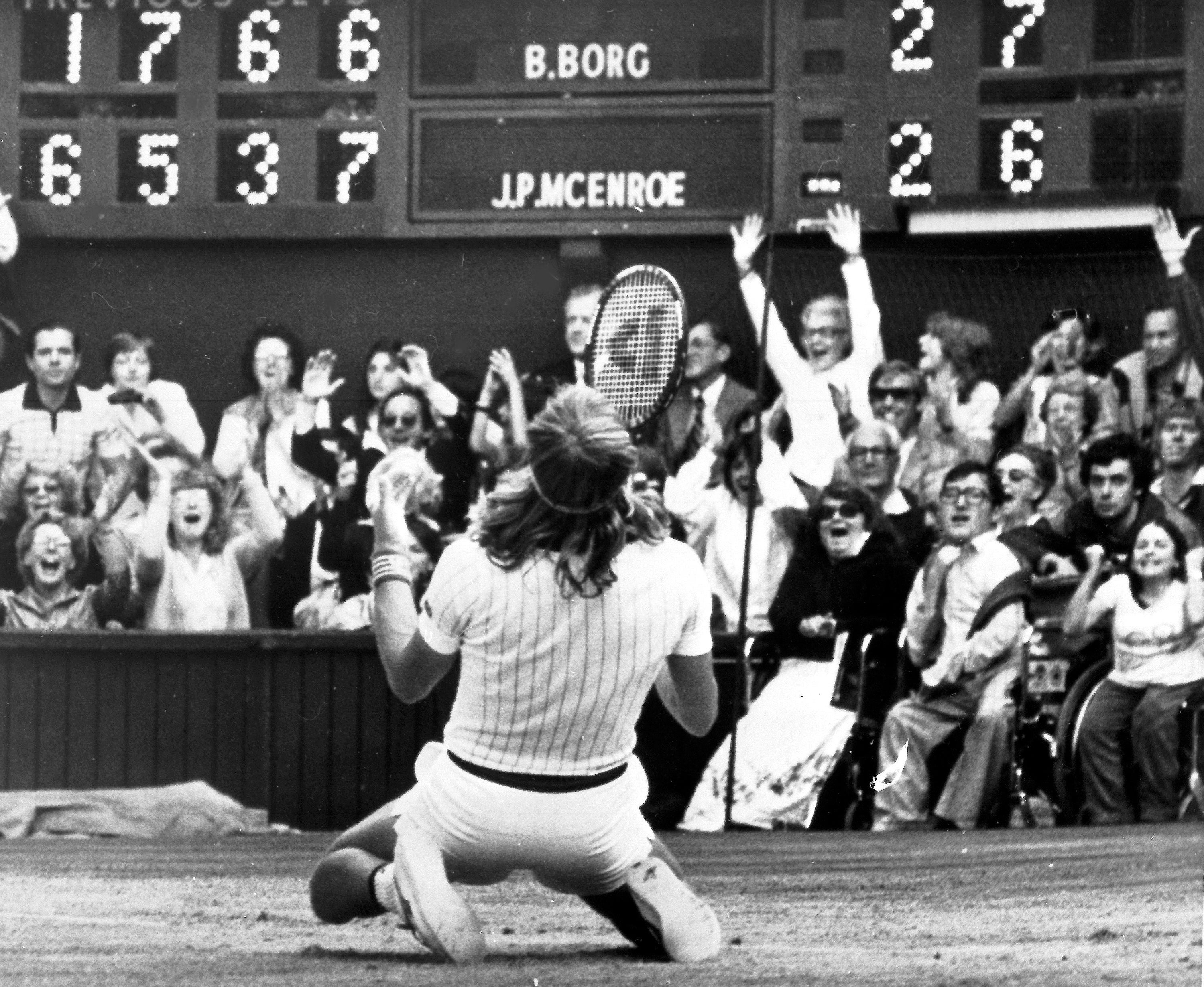 The tennis star in 1980 at Wimbledon, after beating rival John McEnroe in the men’s singles final