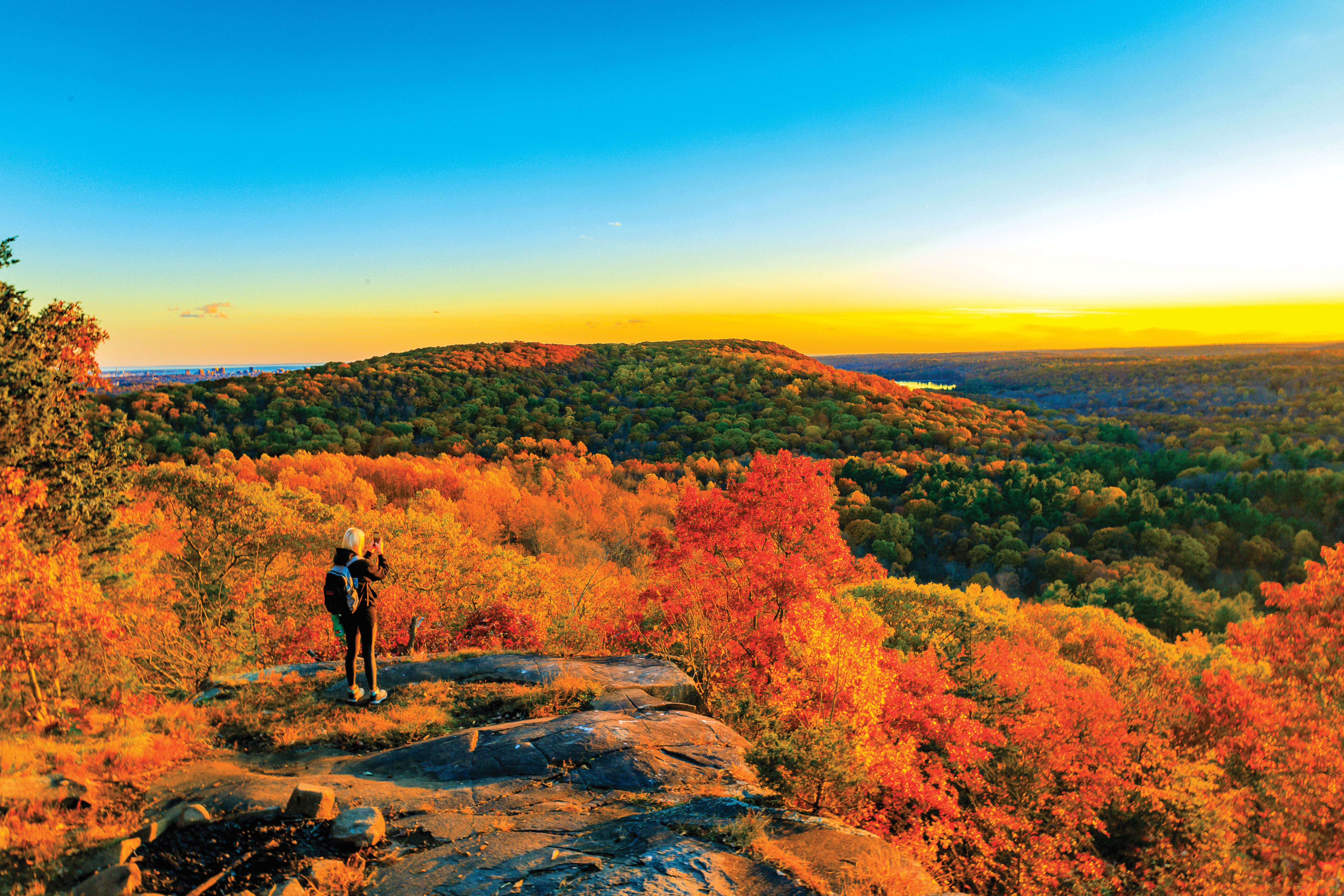 Connecticut is a feast for the eyes in fall. Above is Sleeping Giant State Park