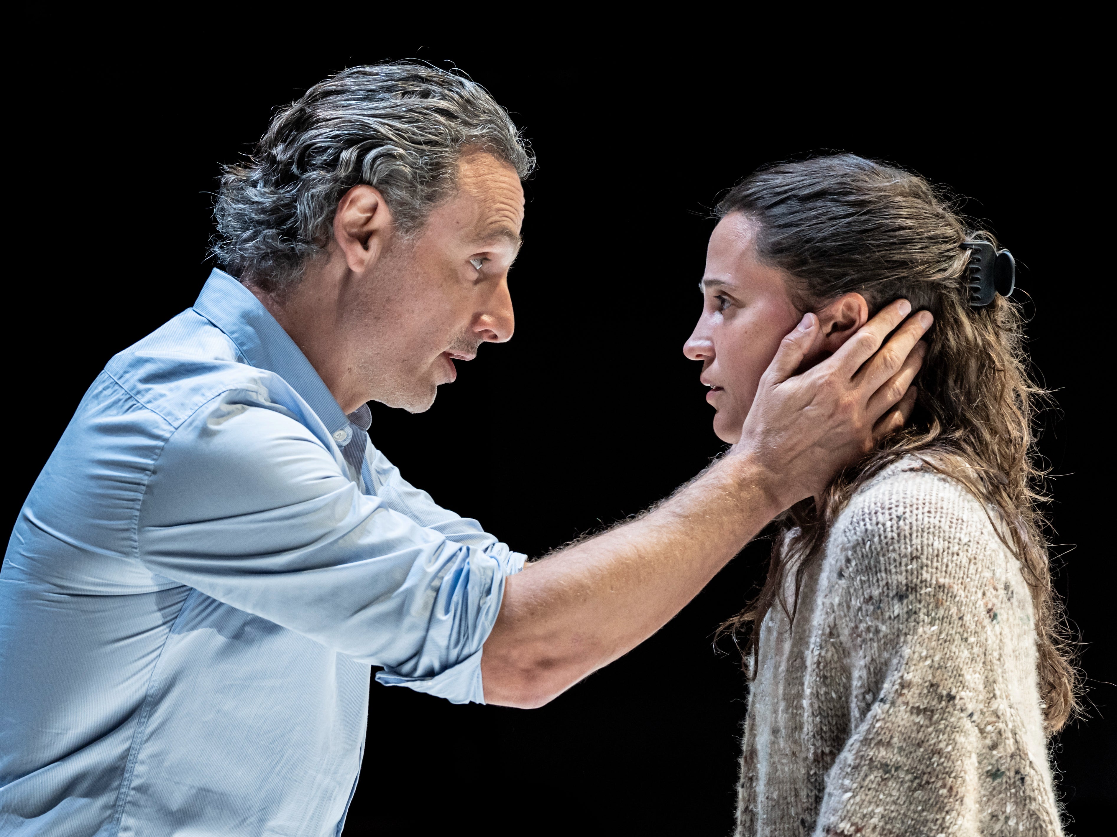 <p>Andrew Lincoln and Alicia Vikander in ‘The Lady from the Sea’ </p>