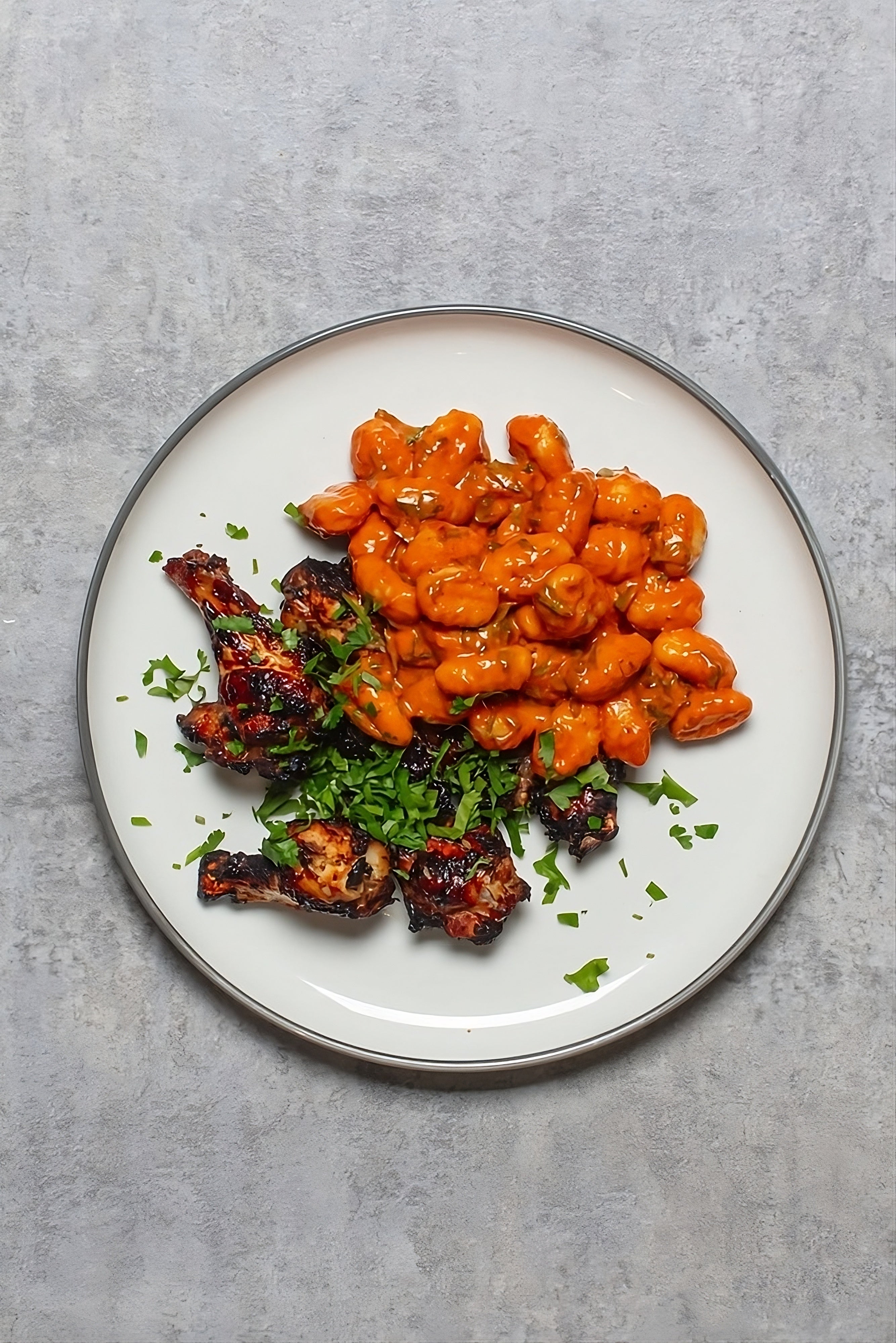 Sticky wings with a fiery kick, paired with a zesty gnocchi salad that’ll win over even the carb-sceptics