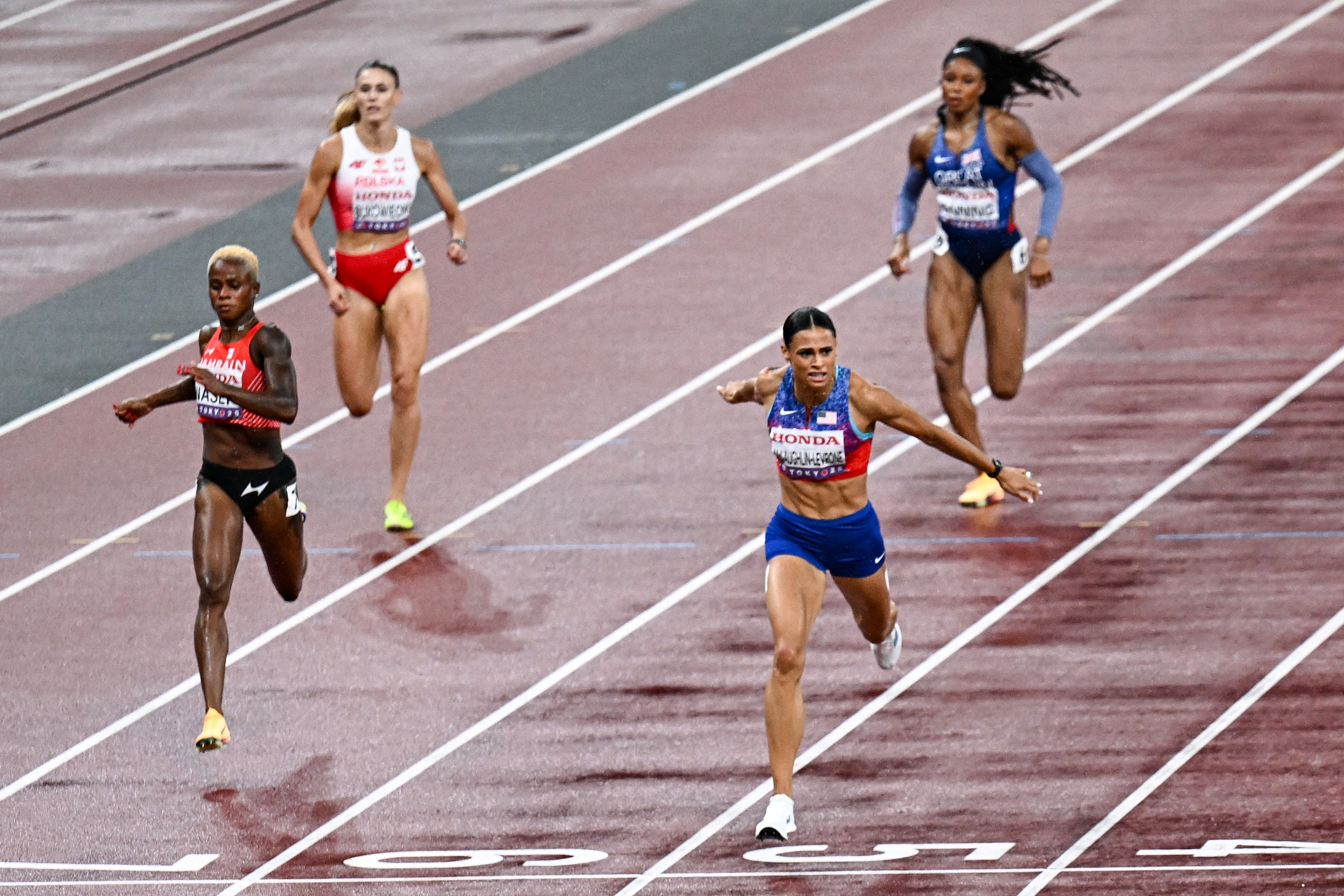 Despite the weather, McLaughlin-Levrone produced an incredible display