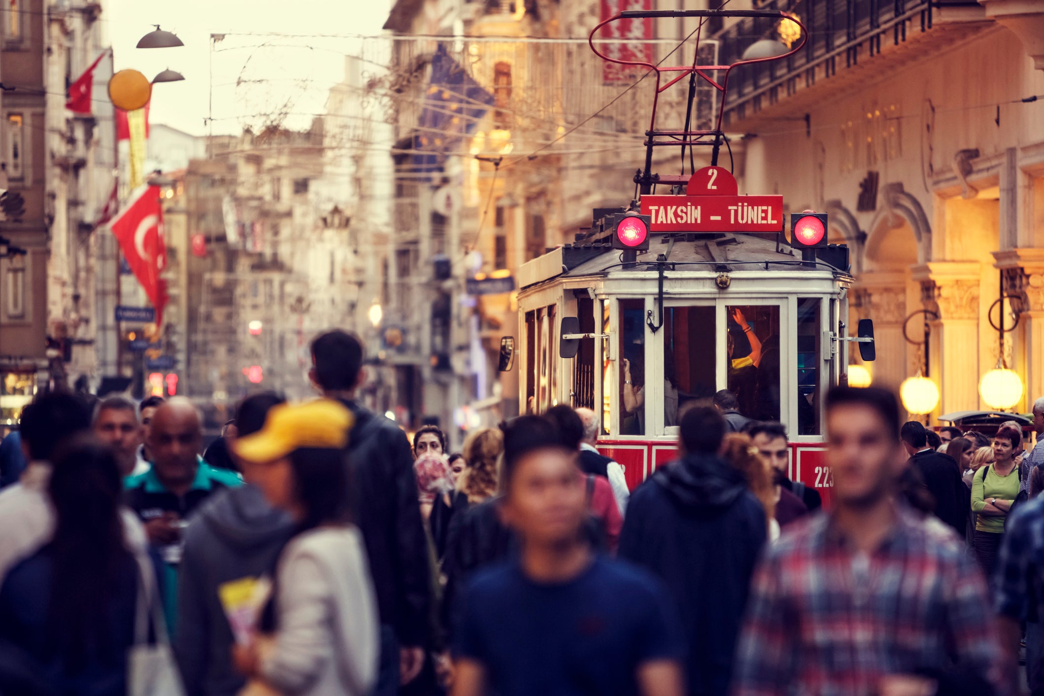 Istiklal Street is the main thoroughfare in the Beyoğlu district of Istanbul