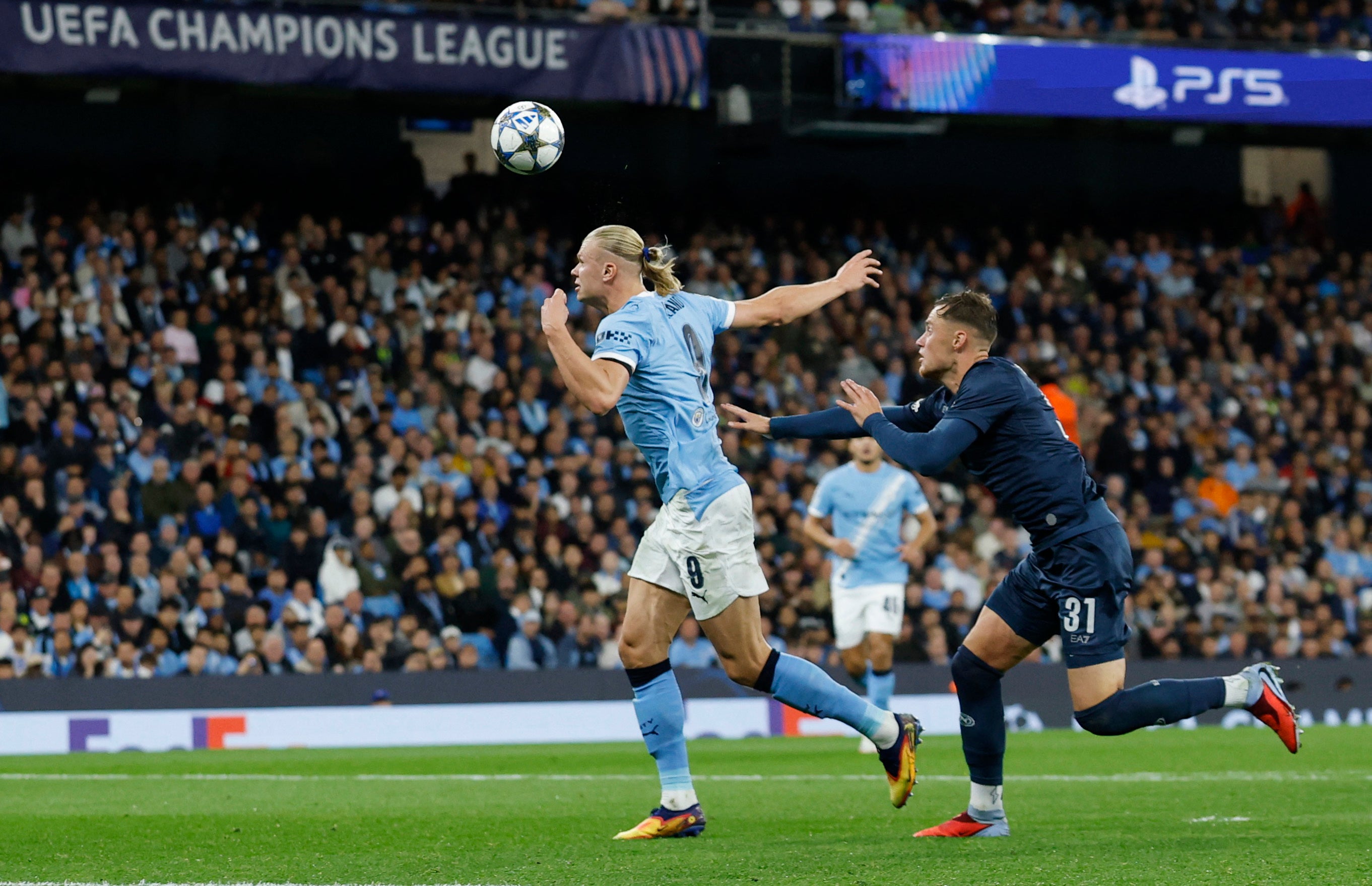 Erling Haaland flicked home his 50th Champions League goal - becoming the fastest man in history to the milestone