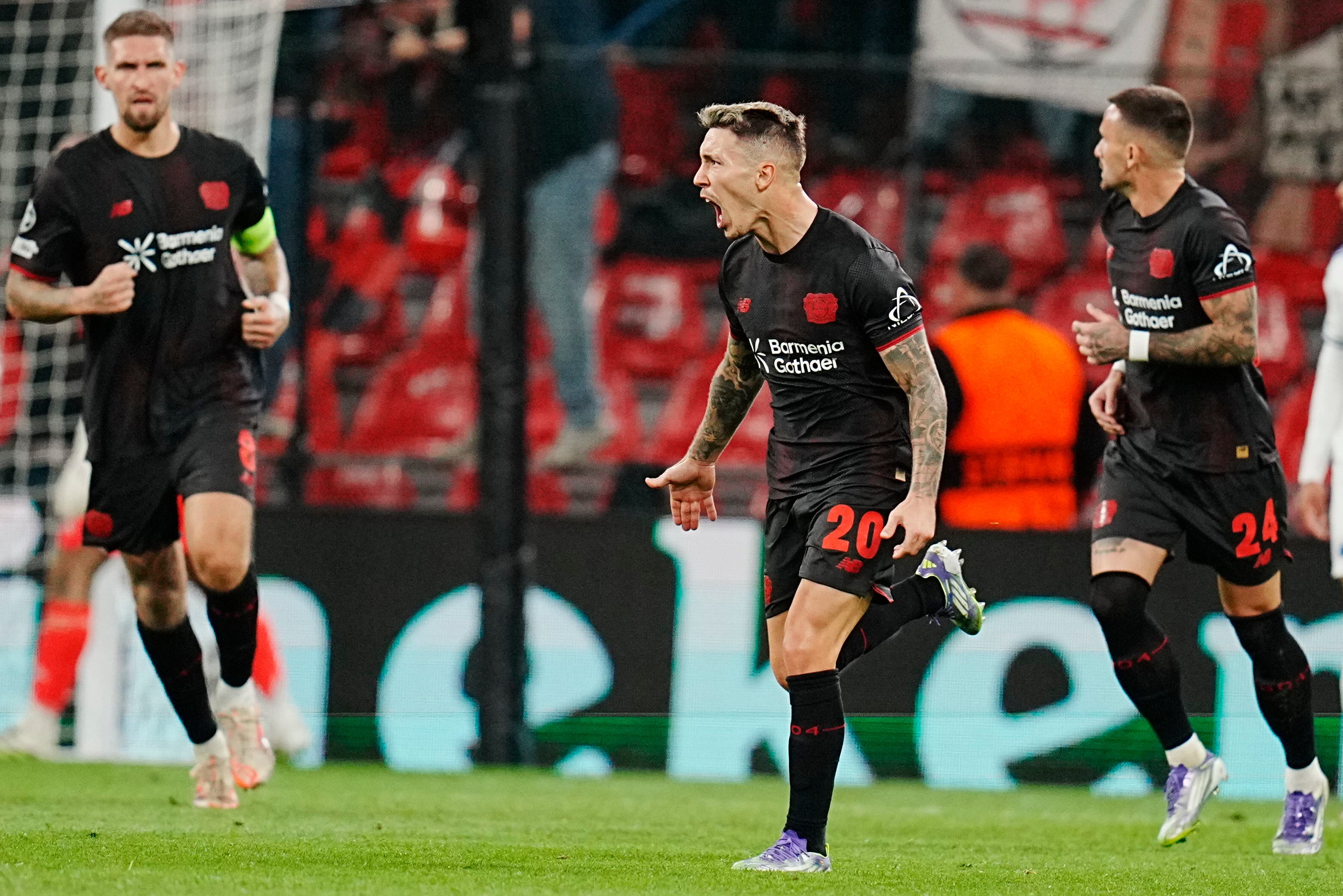 Bayer Leverkusen celebrated a dramatic late draw in Copenhagen