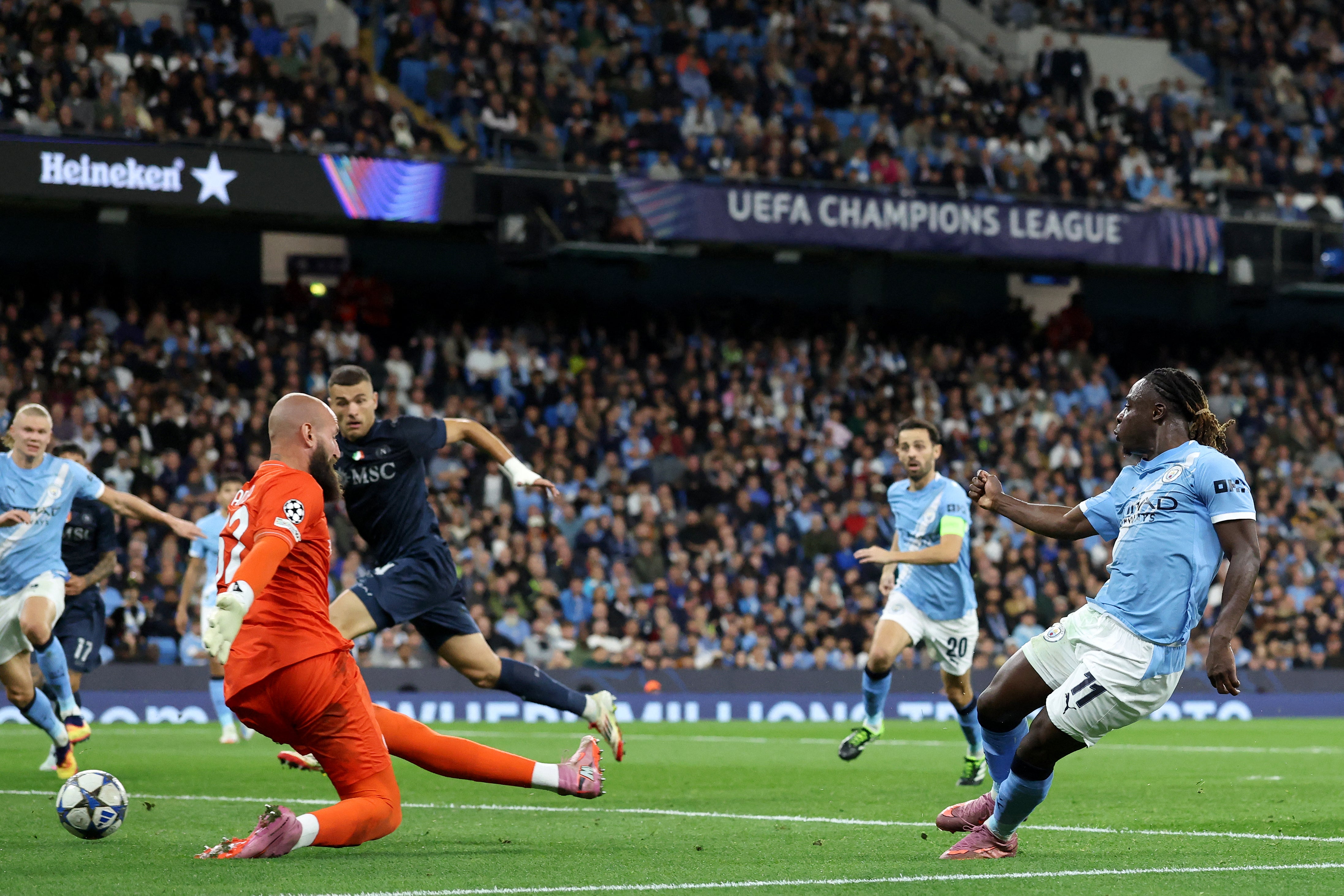 Jeremy Doku showed his quick feet to seal victory