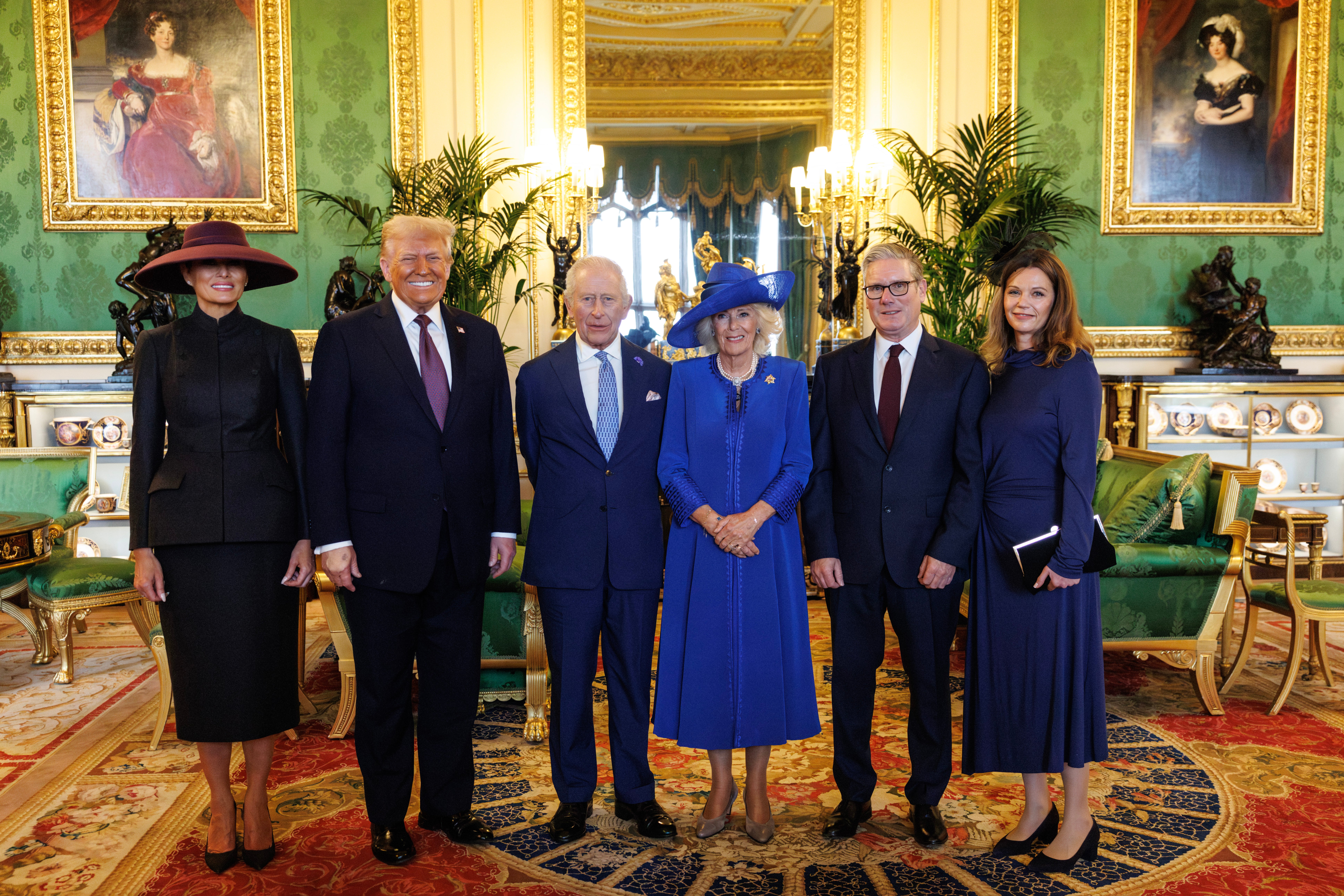Prime minister Sir Keir Starmer and his wife Victoria meets Donald Trump and his wife Melania as they are hosted by King Charles III and Camilla in Windsor