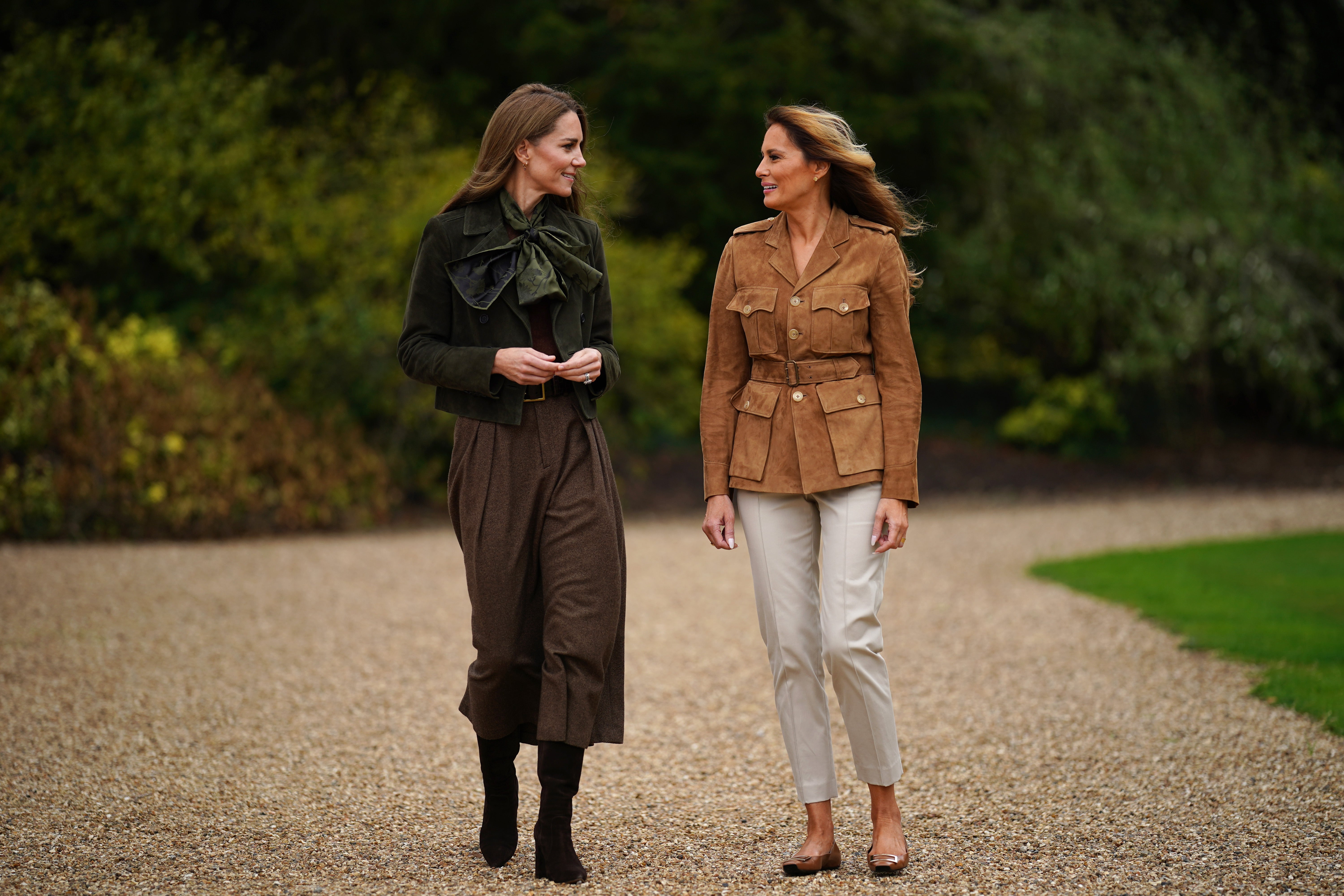 The Princess of Wales (left) and First Lady Melania Trump in Frogmore Gardens in Windsor, Berkshire (Yui Mok/PA)
