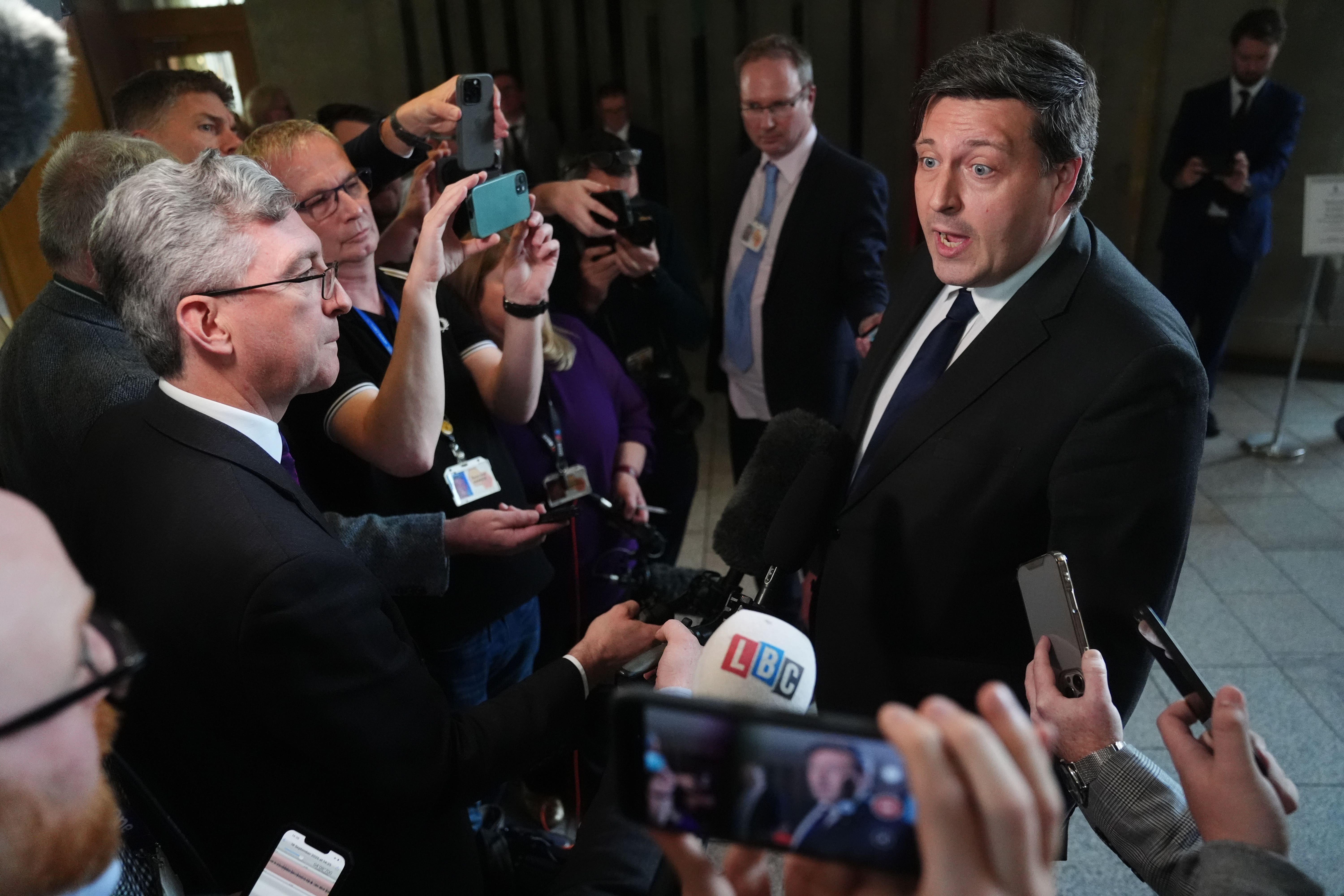 Jamie Hepburn denied aggressively grabbing Douglas Ross (Andrew Milligan/PA)