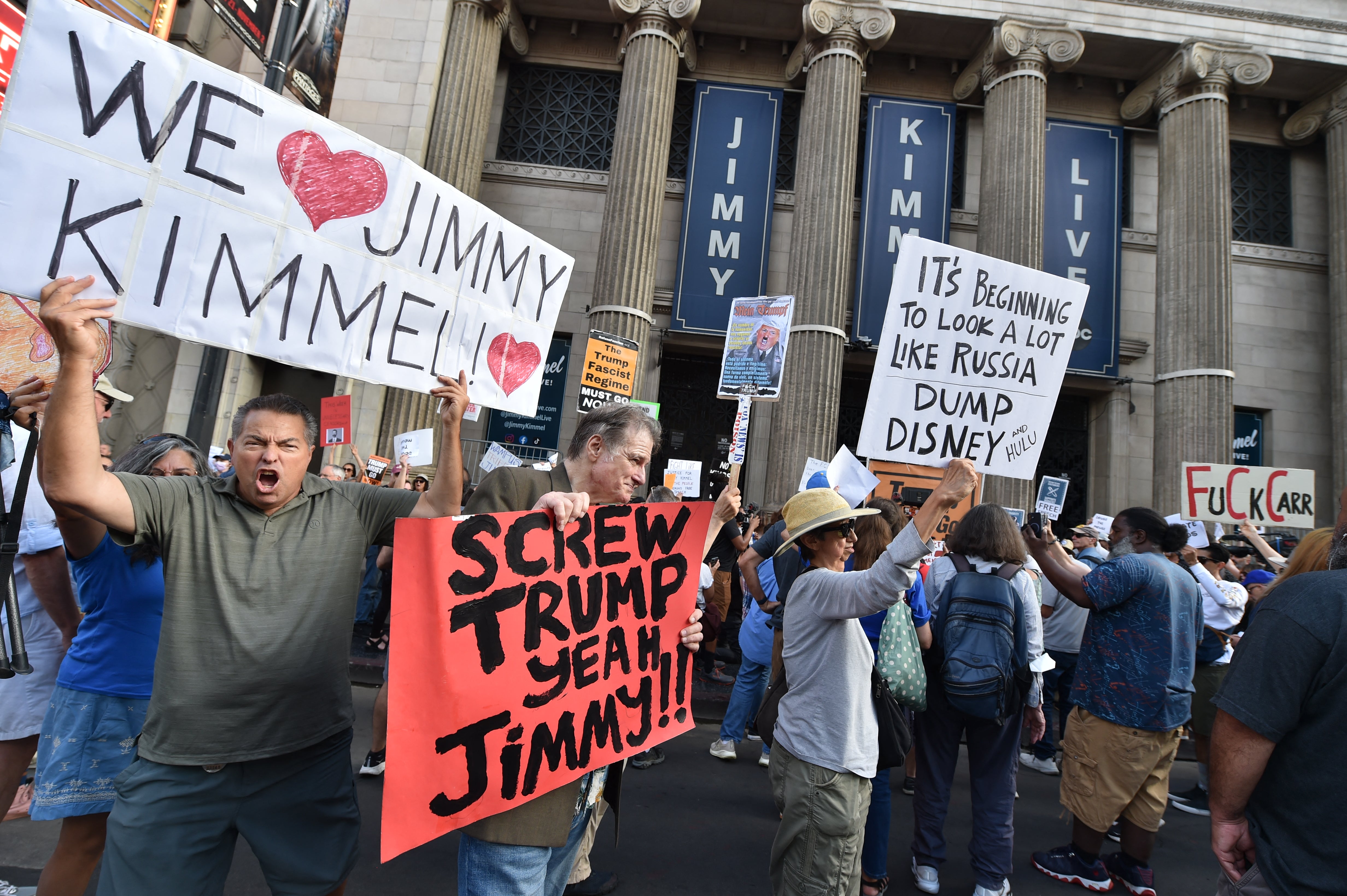 Americans are split over ABC decision to pull Kimmel’s show, with some seeing it as censorship and others framing it through business