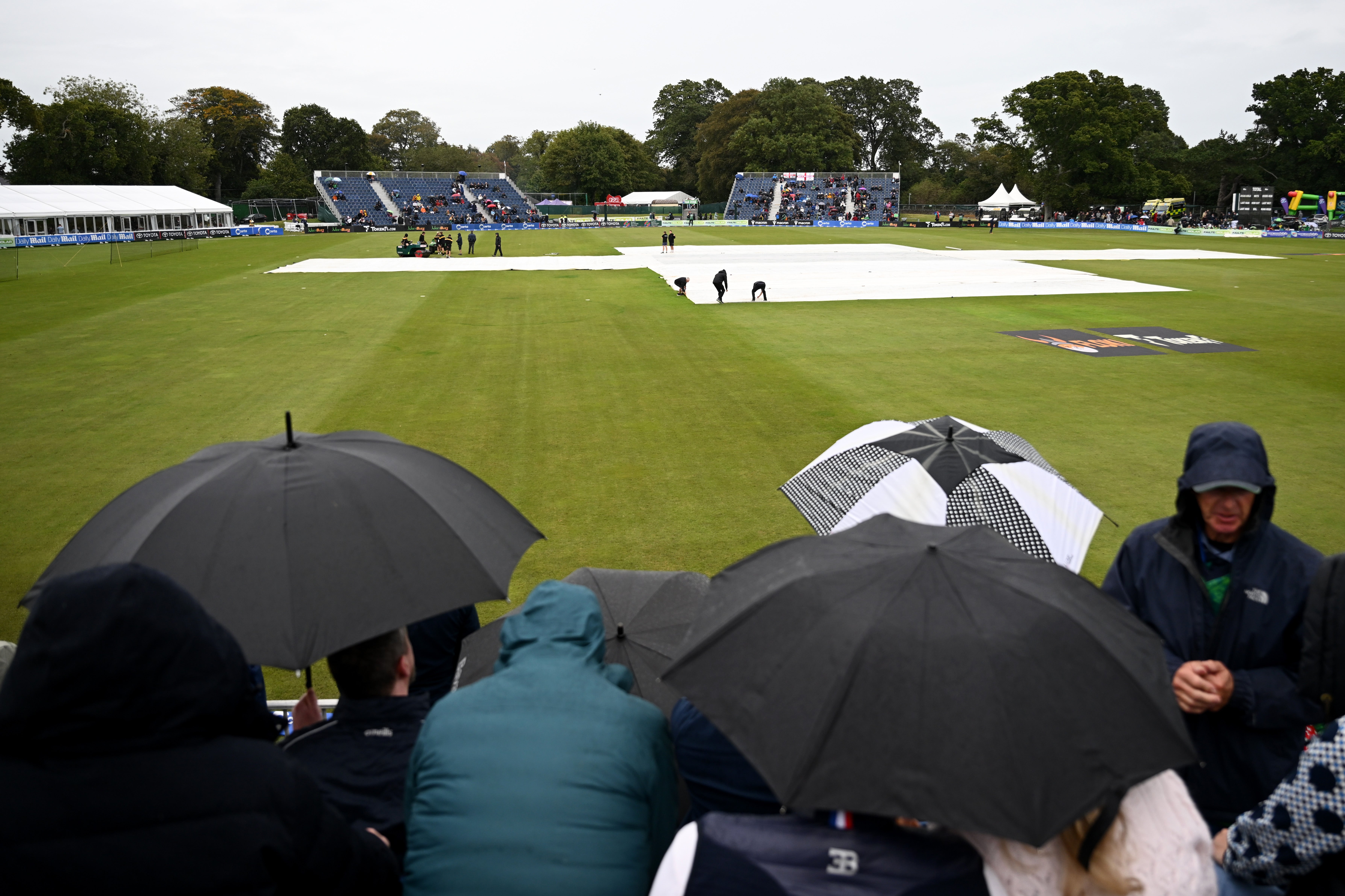 It was a soggy scene at Malahide