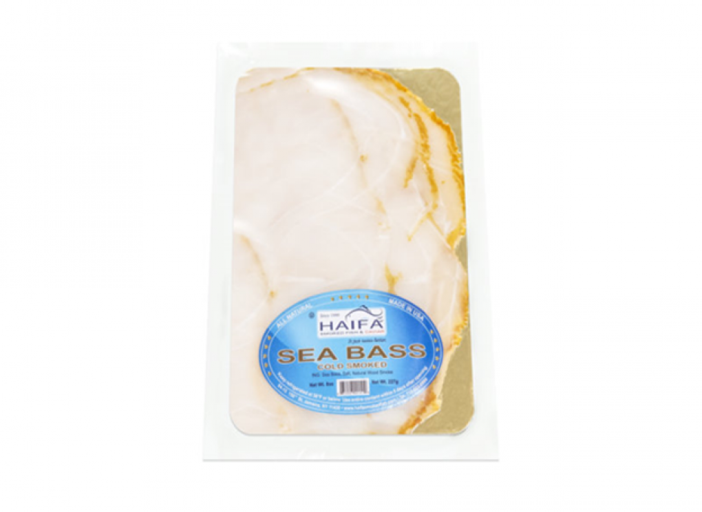 Haifa’s Cold Smoked Sea Bass was sold a on paperboard with flexible plastic