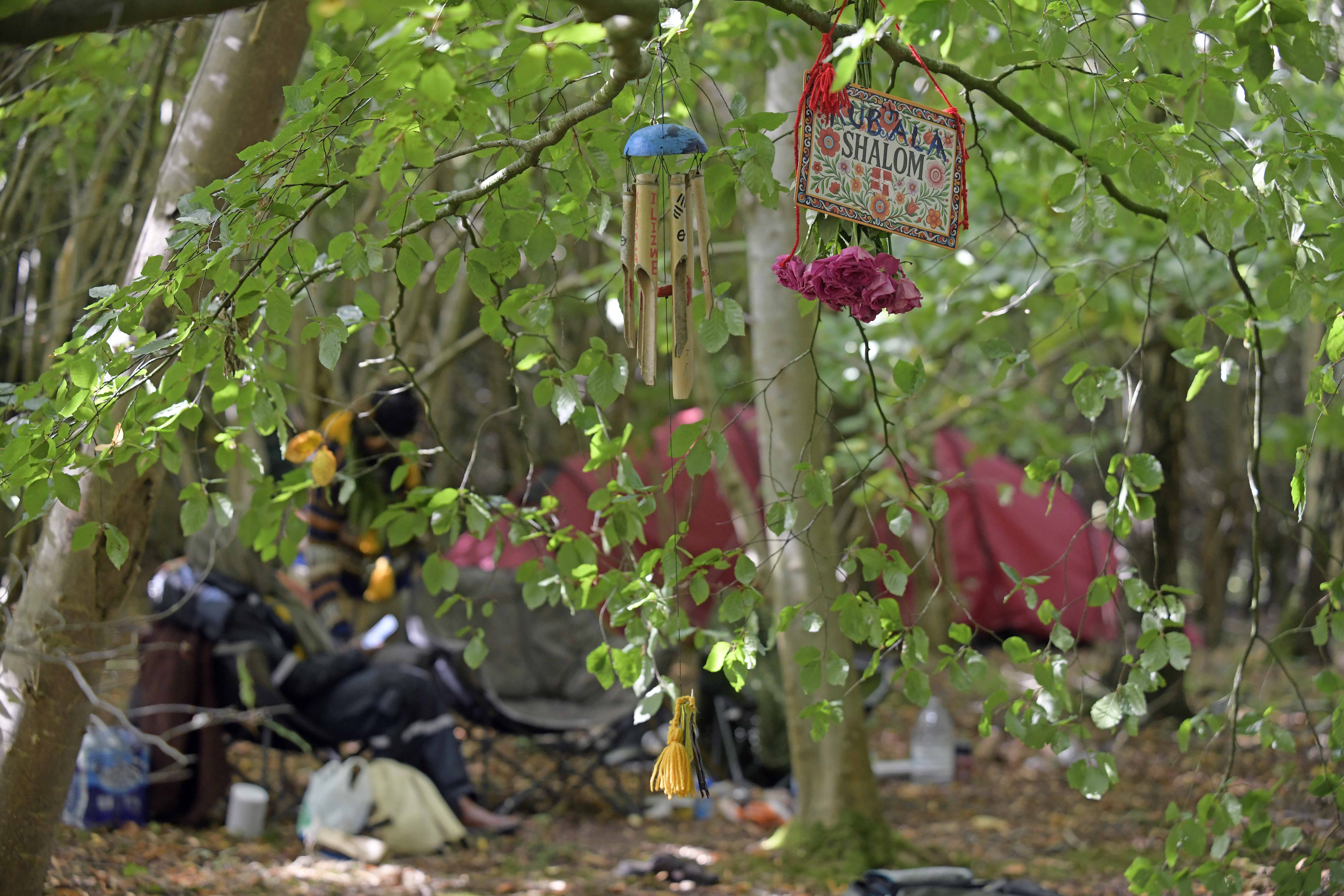 The group moved to a different area of the woods after a previous eviction notice was served