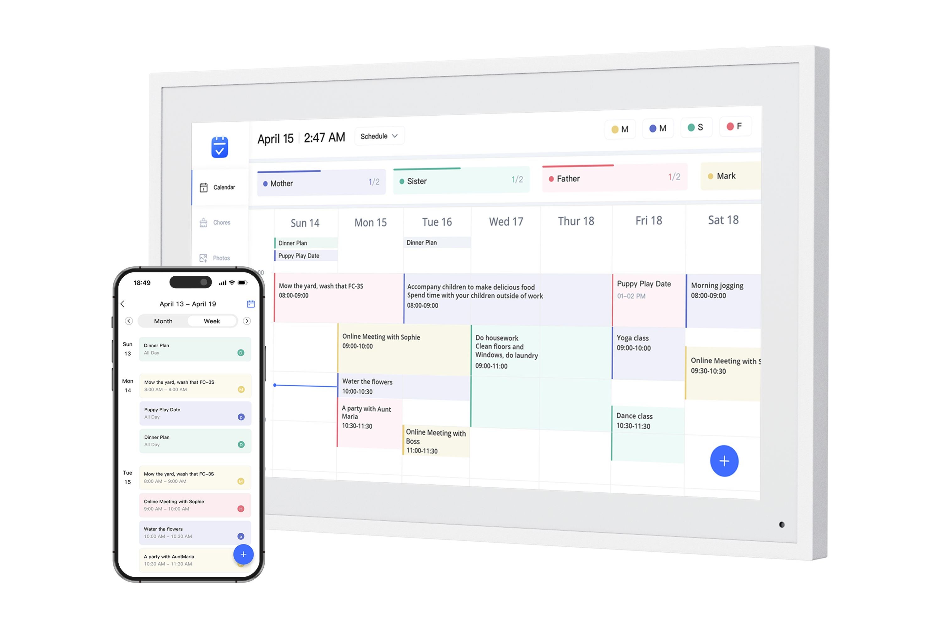 Dragon Touch calendar photo frame TM15