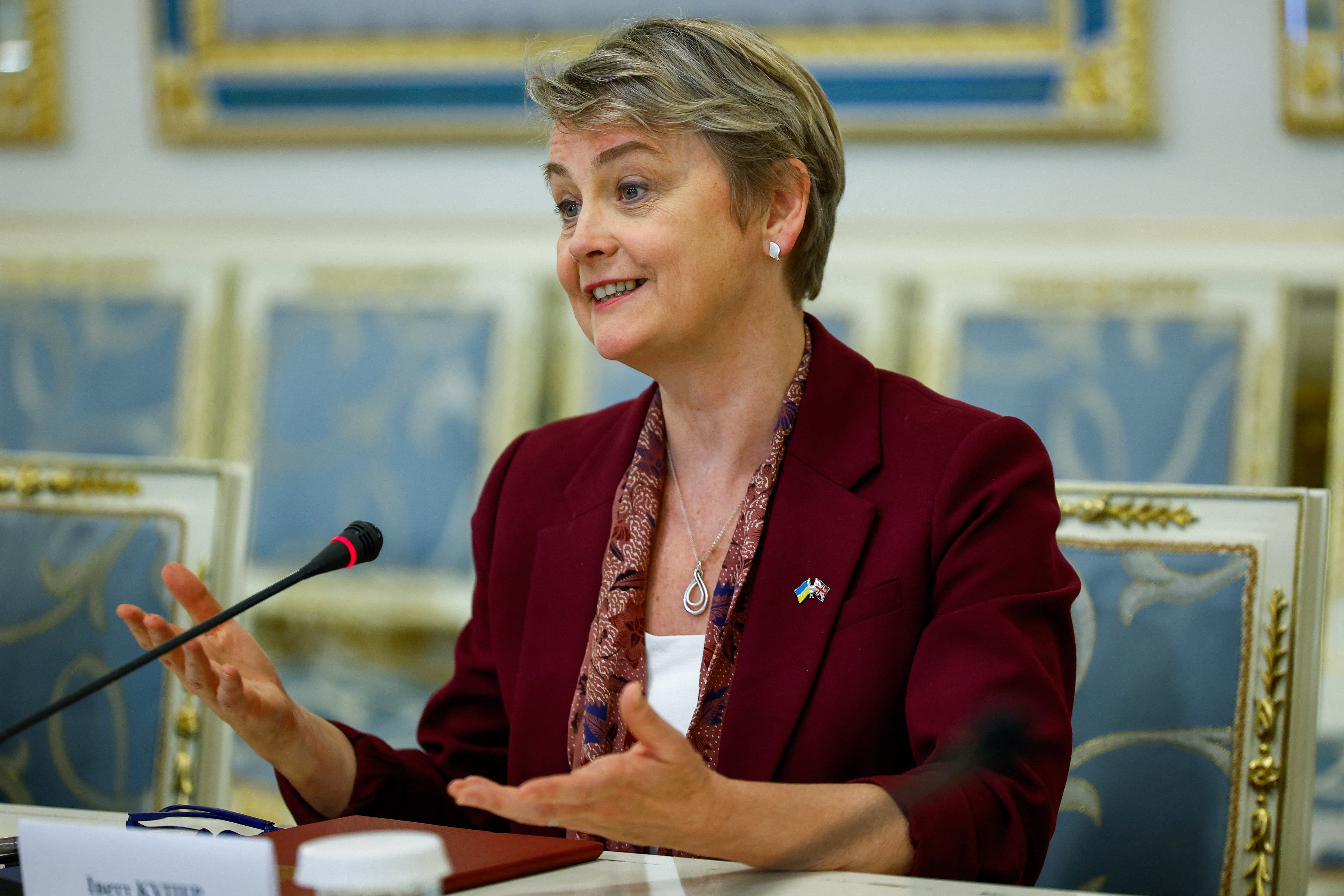 Yvette Cooper said the UK stood with Estonia after Russian jets once again violated Nato air space (Valentyn Ogirenko/PA)