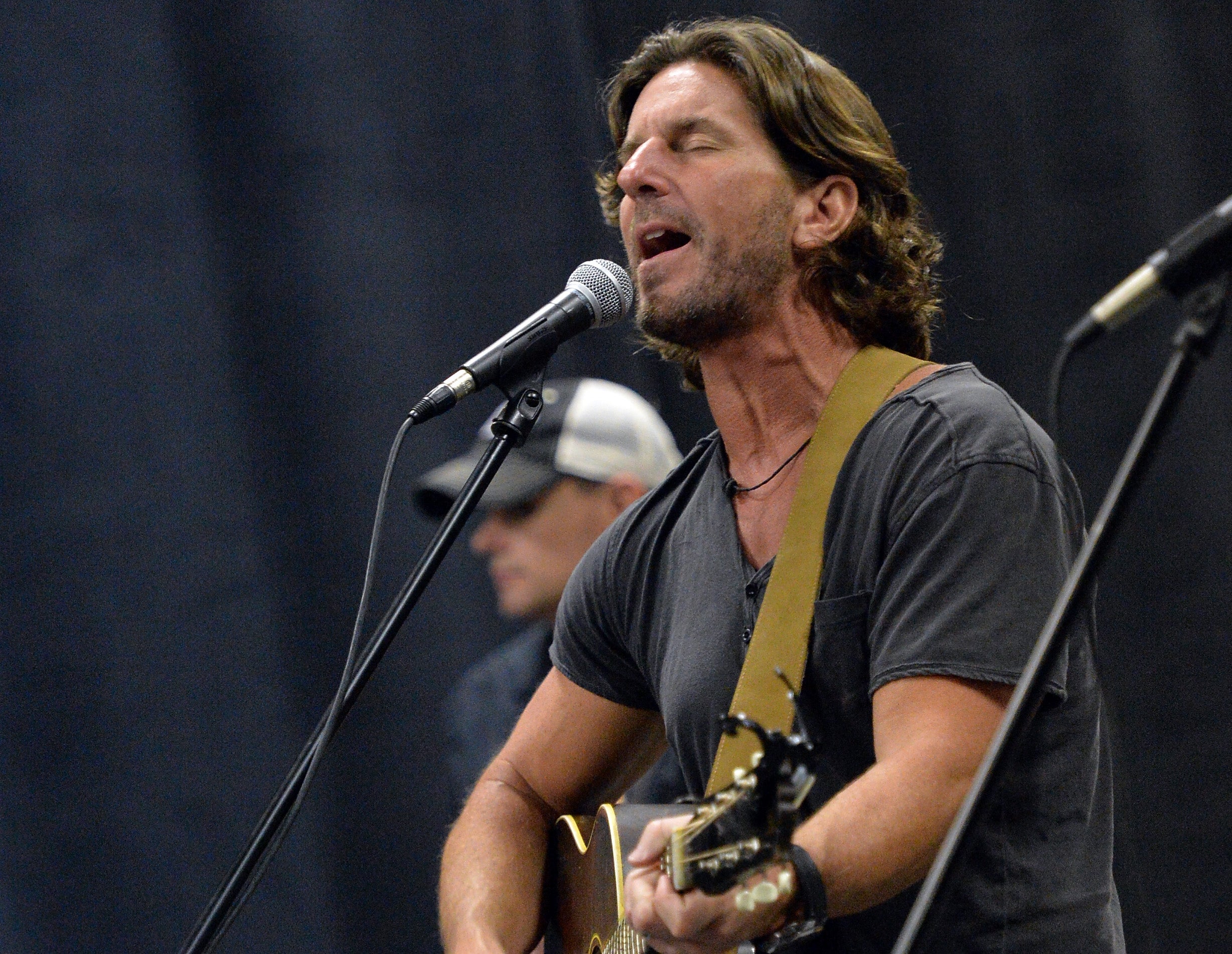 Brett James in rehearsal for a show in Nashville in 2013