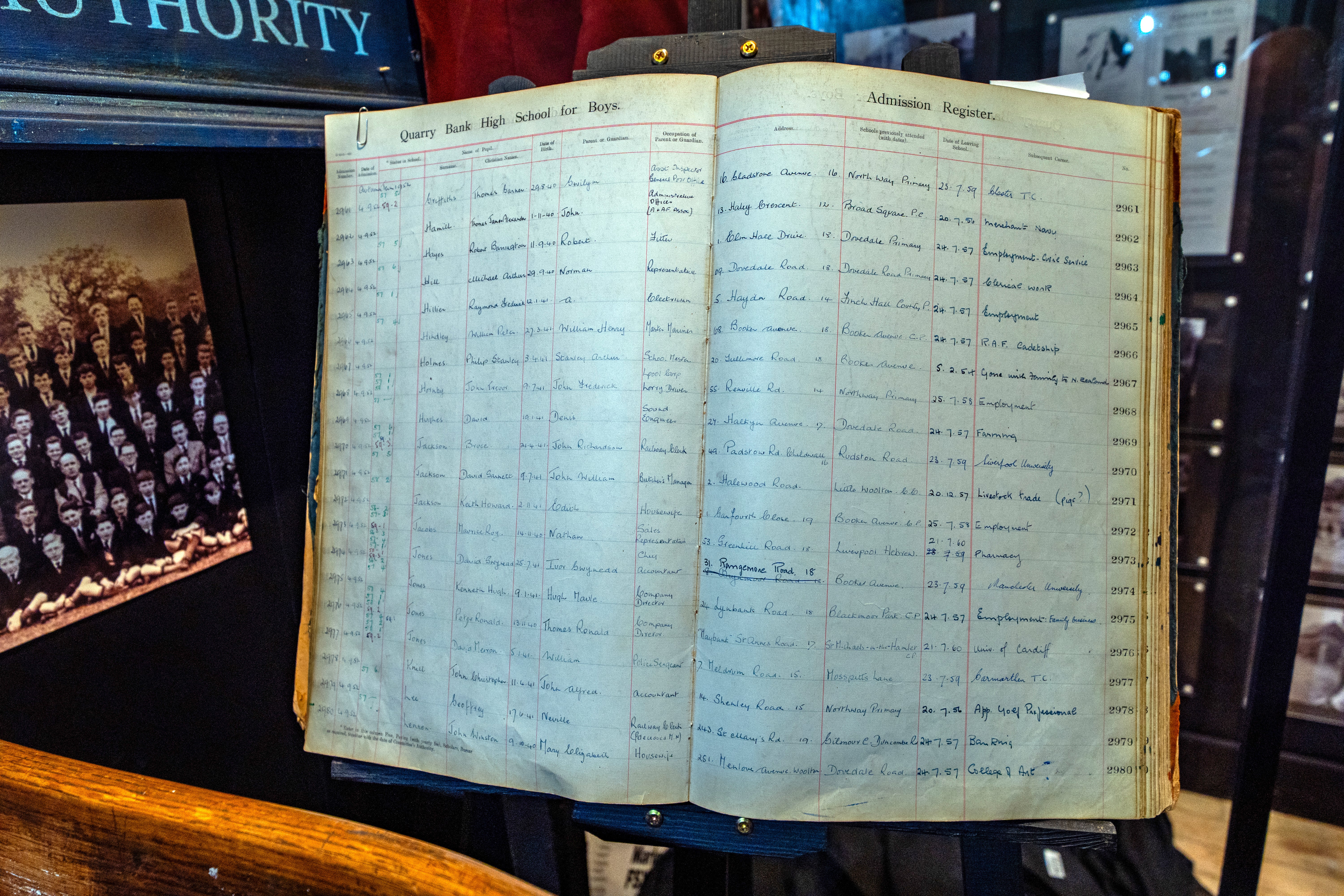 Lennon appears on the register at Quarry Bank High School for Boys