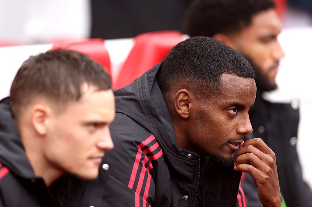 Alexander Isak watched on from the bench as Ekitike netted Liverpool’s second