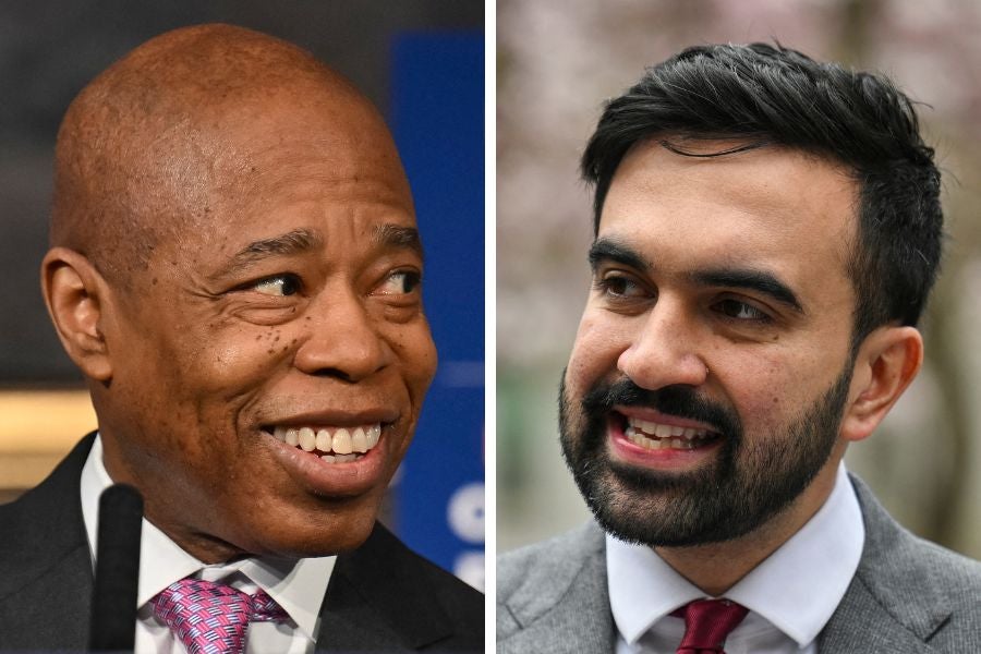 Eric Adams (left) will run as an independent in the upcoming mayoral race, while Zohran Mamdani is the surprise frontrunner for the Democrats