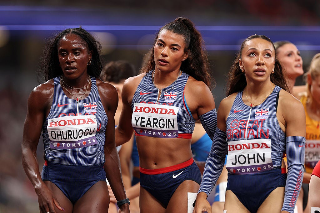 The team of Victoria Ohuruogu, Poppy Malik, Nicole Yeargin and Yemi Mary John finished last in their heat