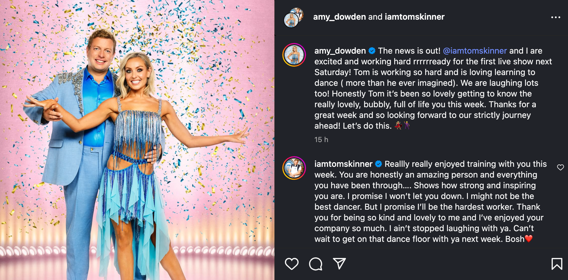 Amy Dowden calls ‘Strictly’ partner Thomas Skinner ‘lovely’