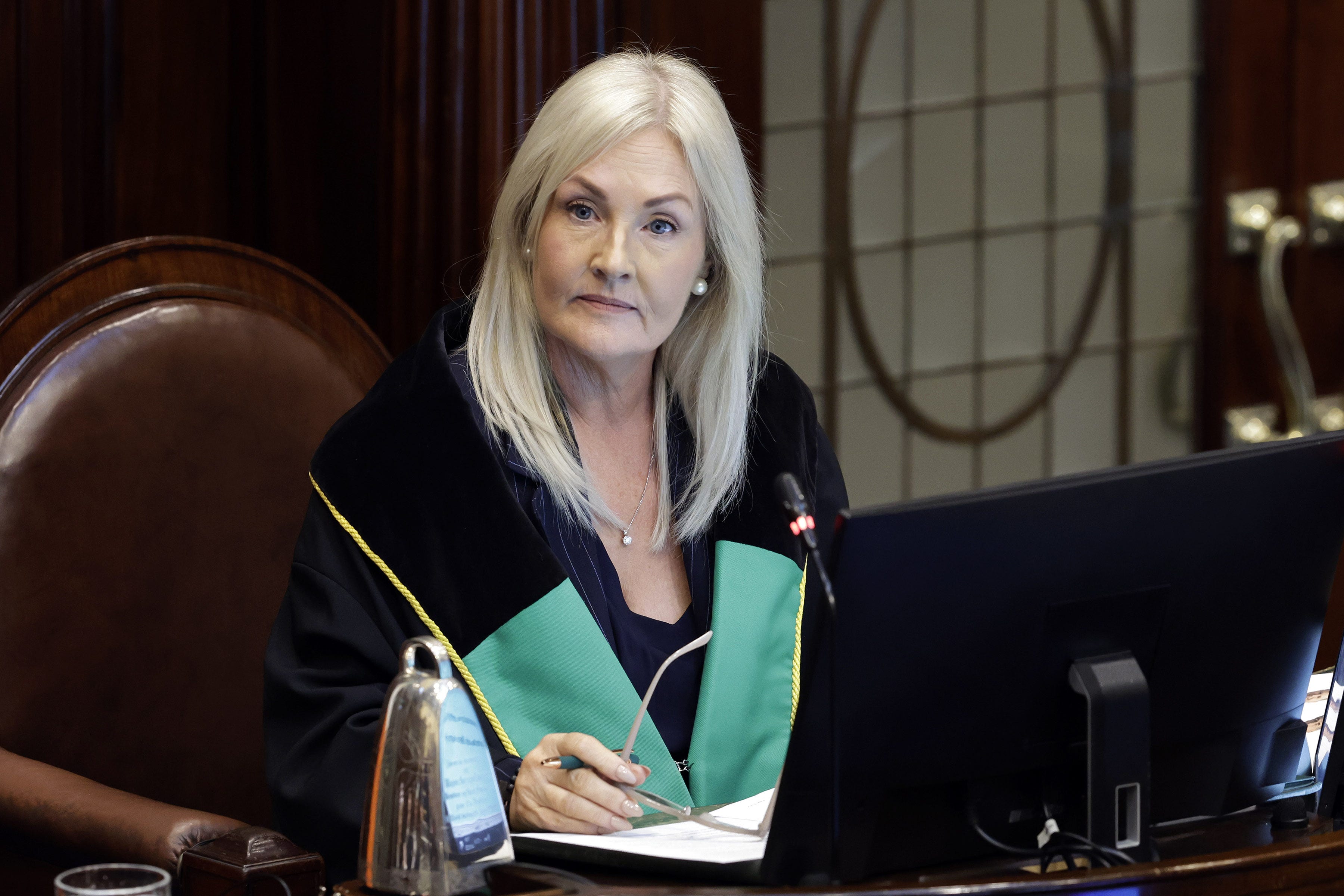 Ceann Comhairle, Verona Murphy TD, in the Dail chamber (PA)