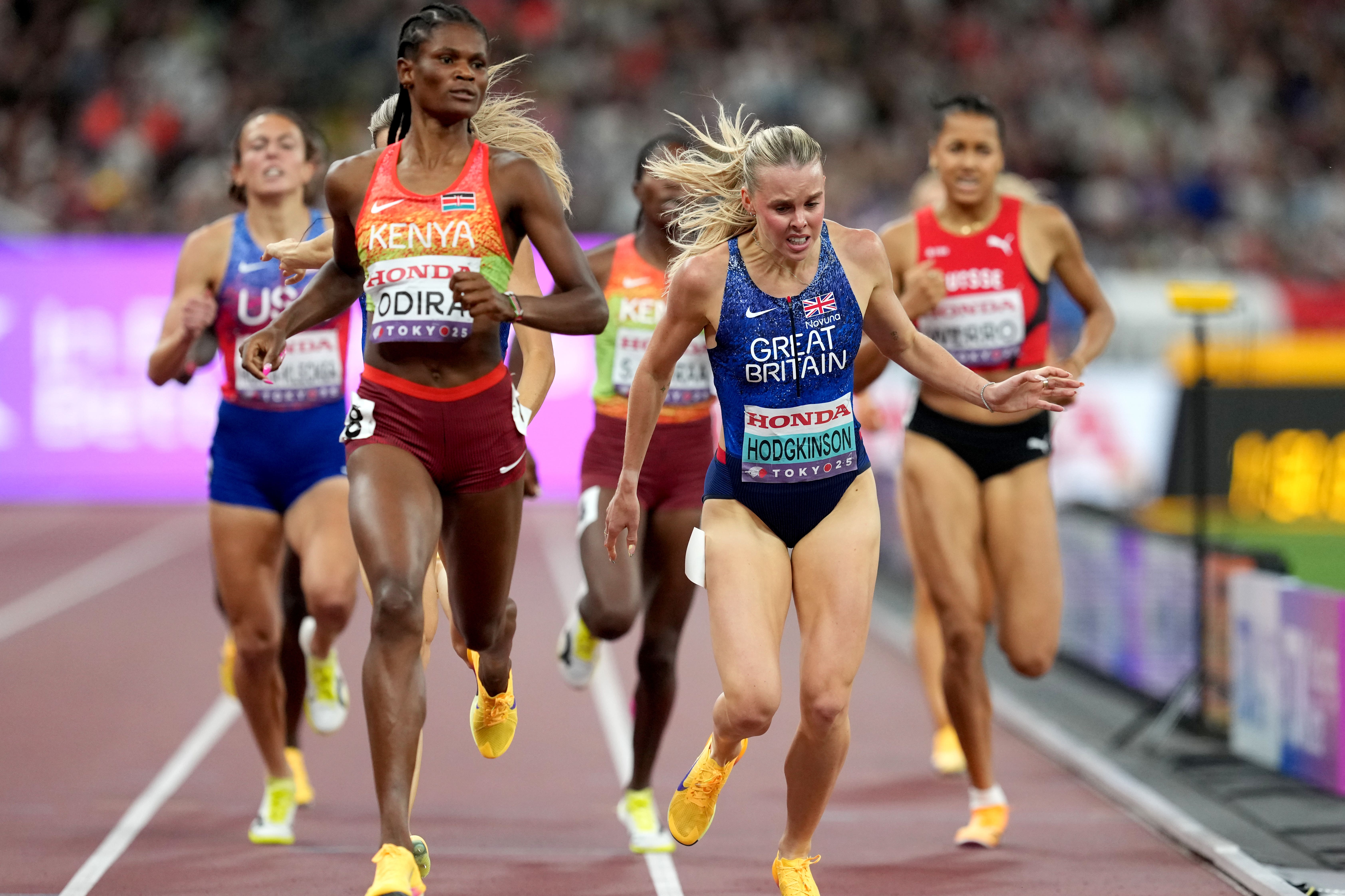 Great Britain’s Keely Hodgkinson takes bronze in the World Championship women’s 800 metres final after an injury-plagued year (Martin Rickett/PA).