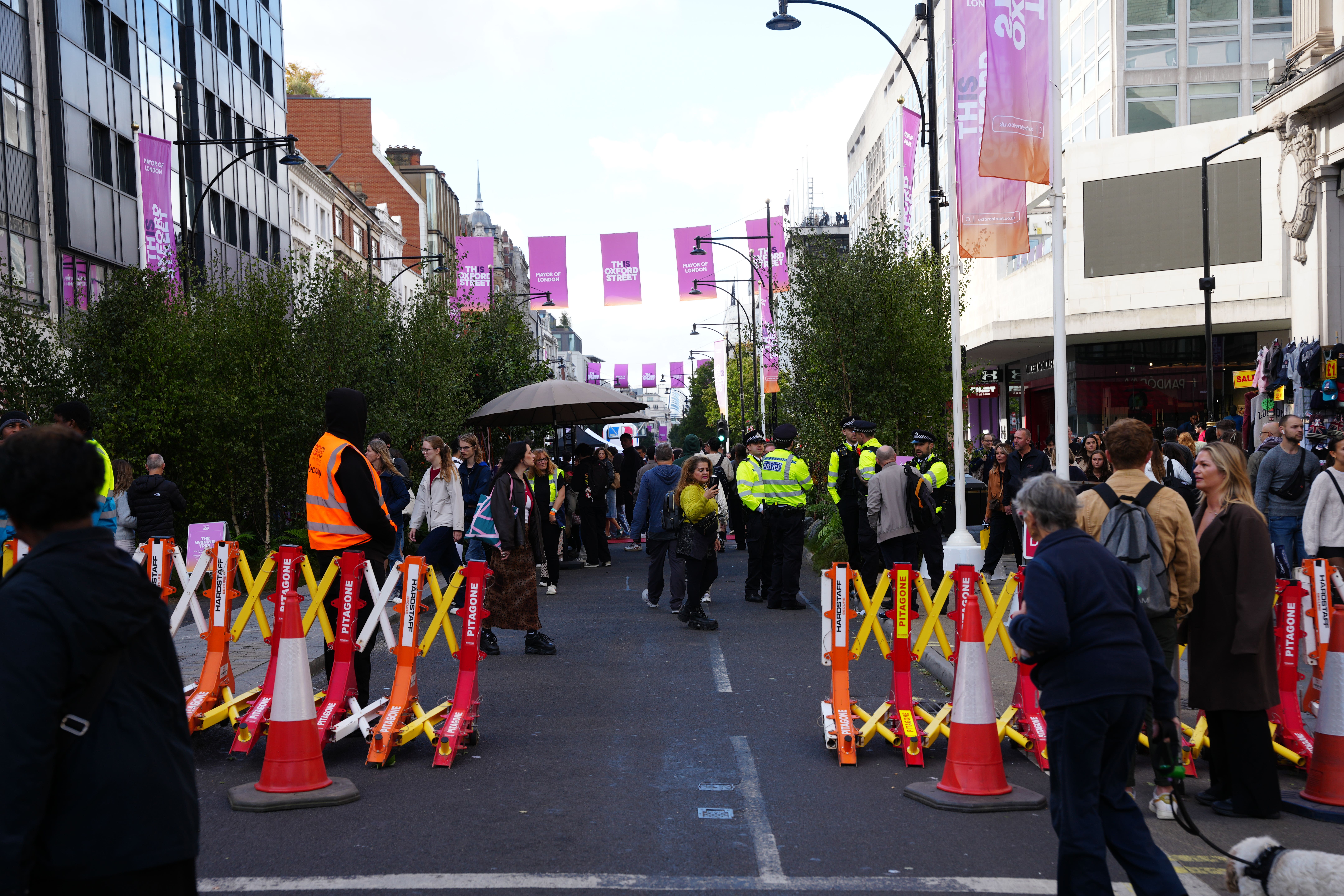 Vehicles have been banned on part of Oxford Street amid the mayor’s plan to pedestrianise a section of the street (Jeff Moore/PA)