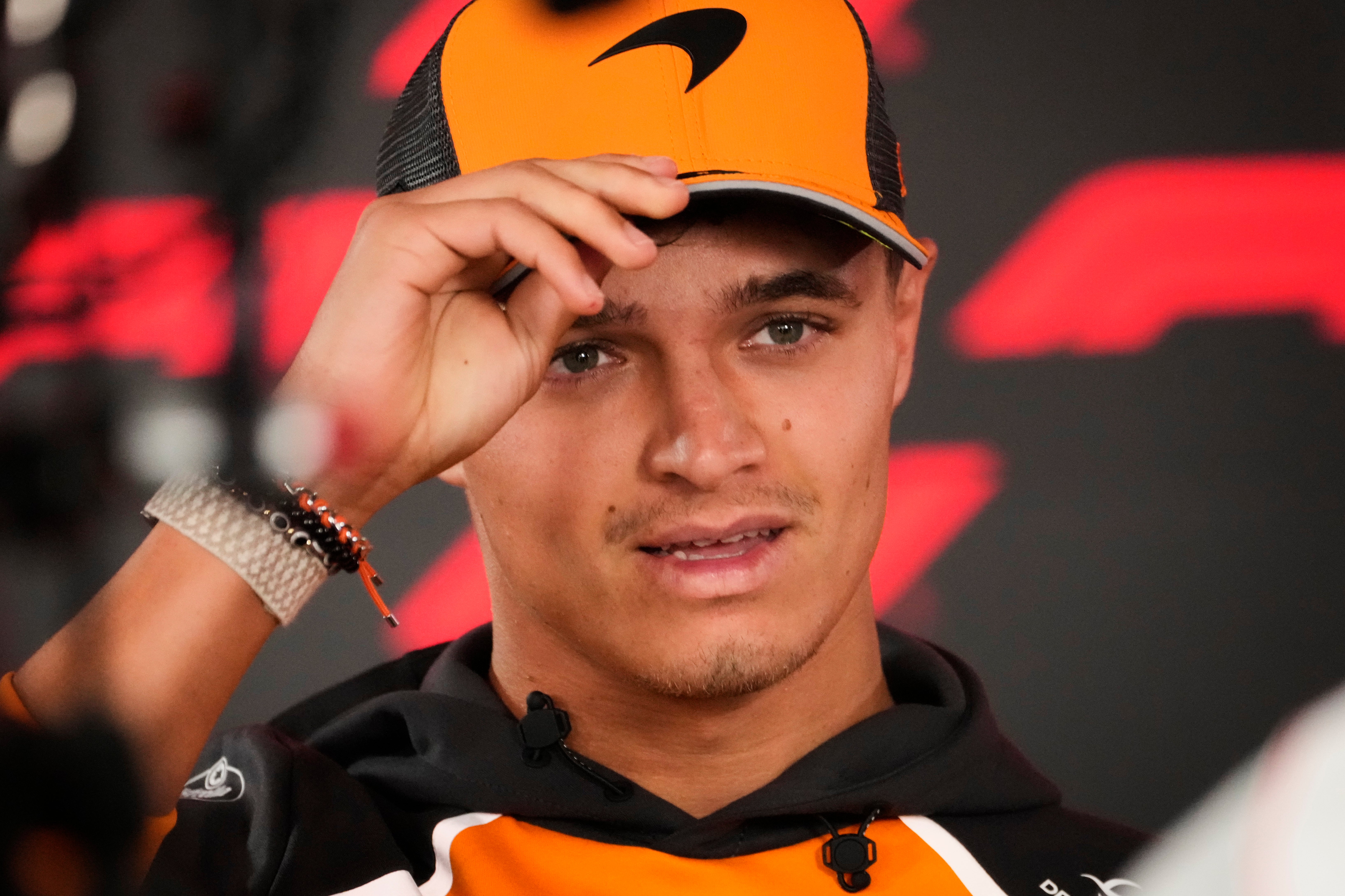 Norris did not have the pace to move through the field in Baku (AP Photo/Darko Bandic)