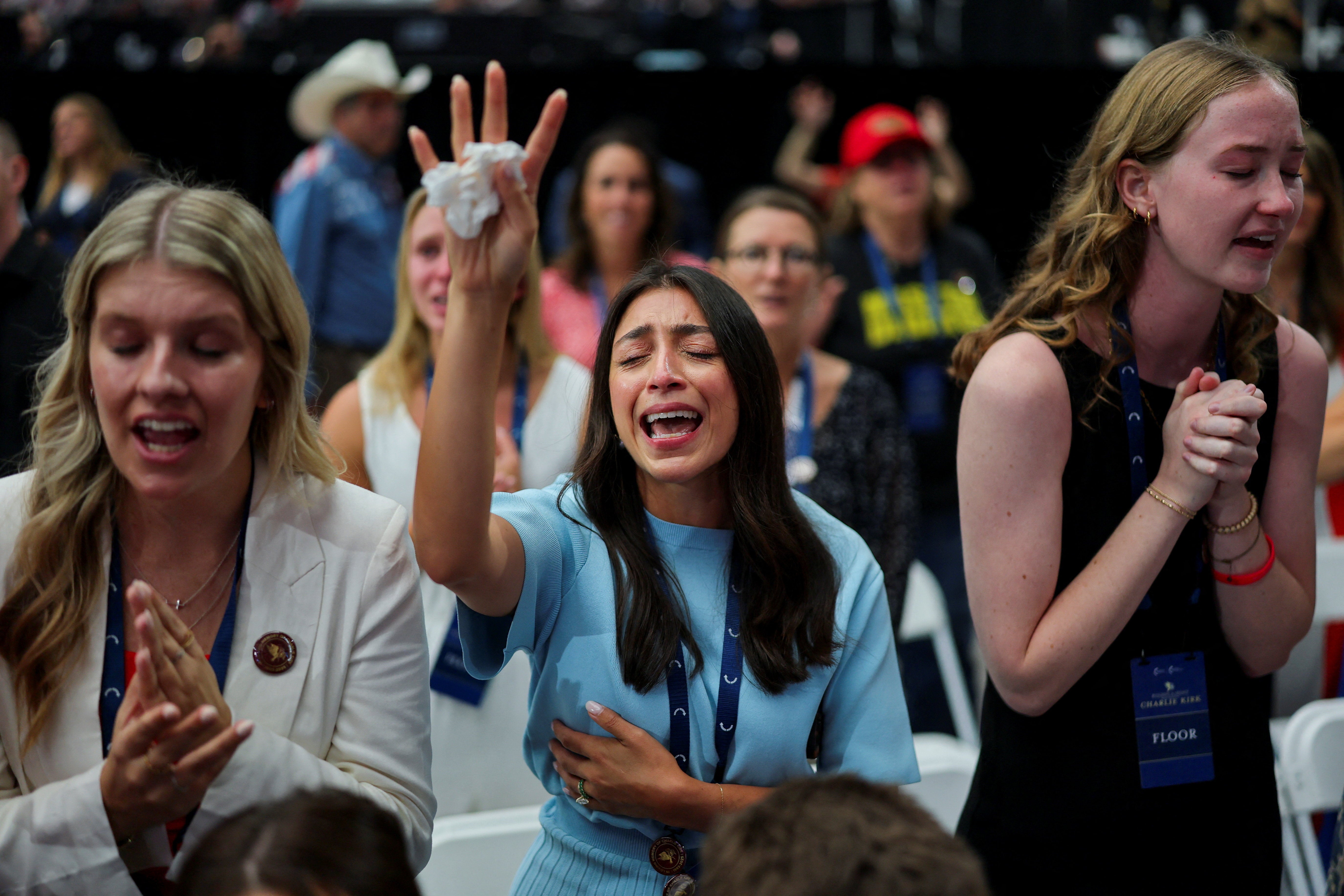 Many in attendance were praying and crying before the service had even begun