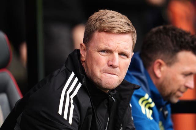 <p>Eddie Howe saw his Magpies side secure a goalless draw at his old stomping ground (Adam Davy/PA)</p>