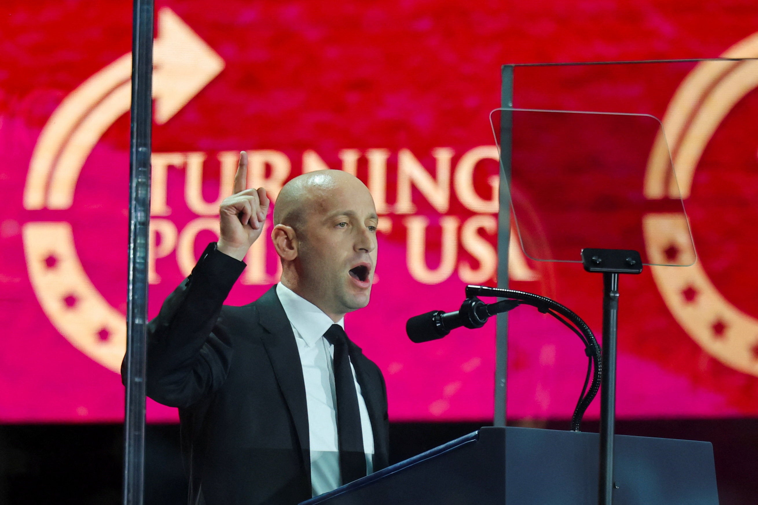 Stephen Miller delivered fiery remarks in which he lashed out at ‘our enemies’