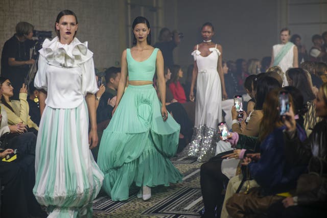 Models on the catwalk at the Edeline Lee show