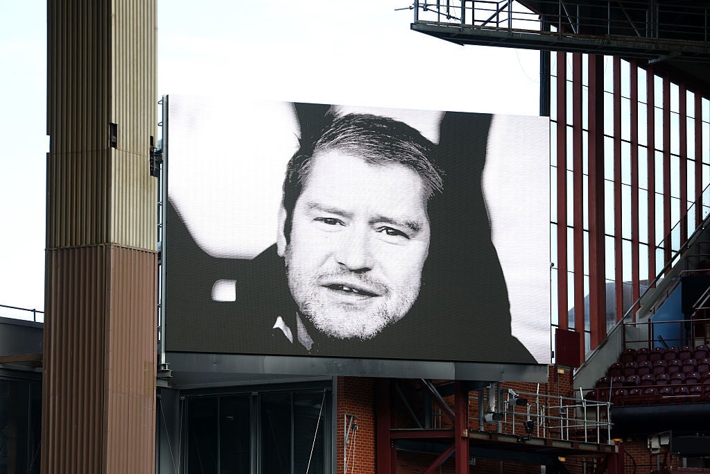 Matt Beard, pictured in remembrance at Villa Park, has died at the age of 47