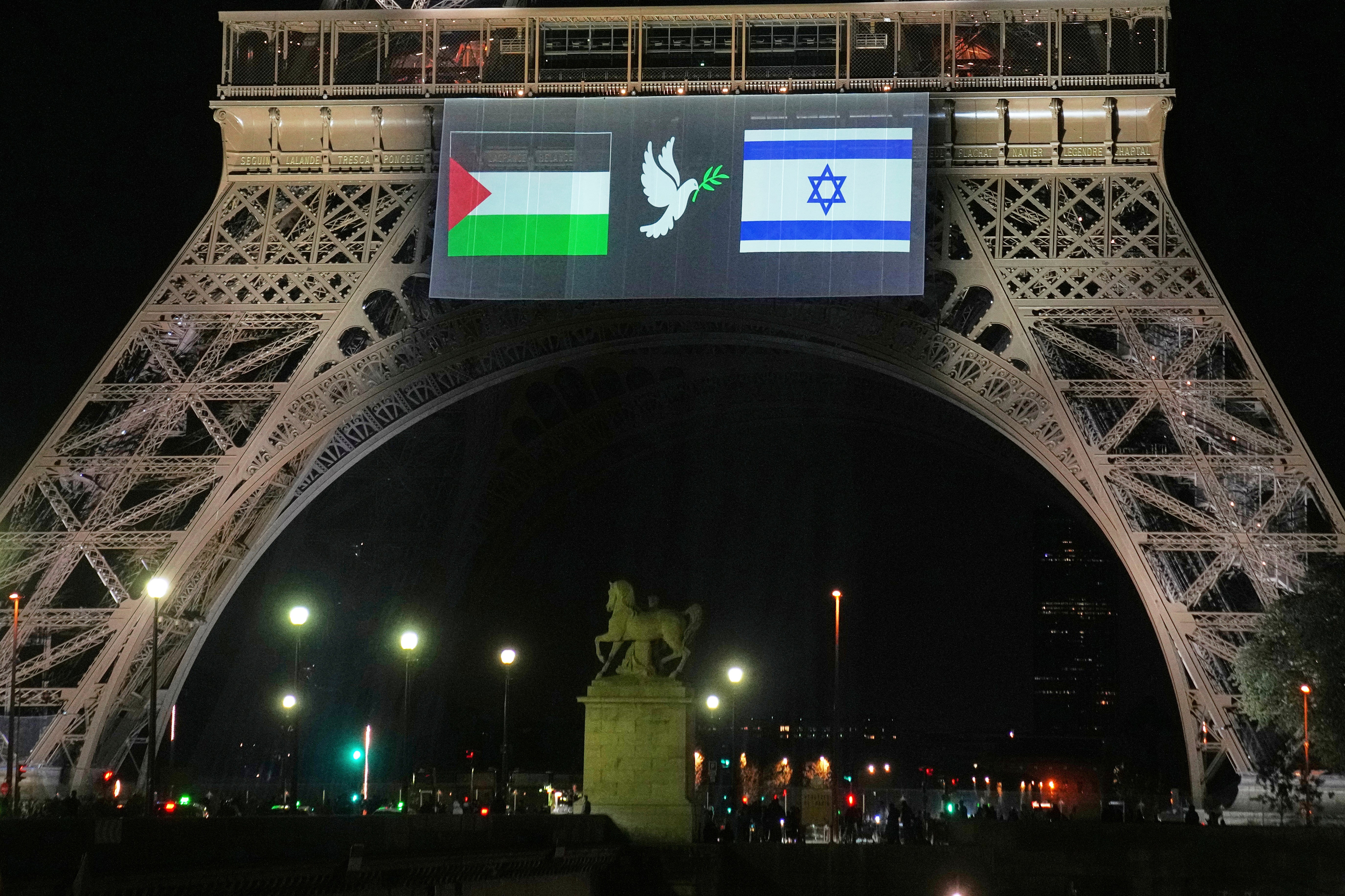 France Israel Palestinian Flags