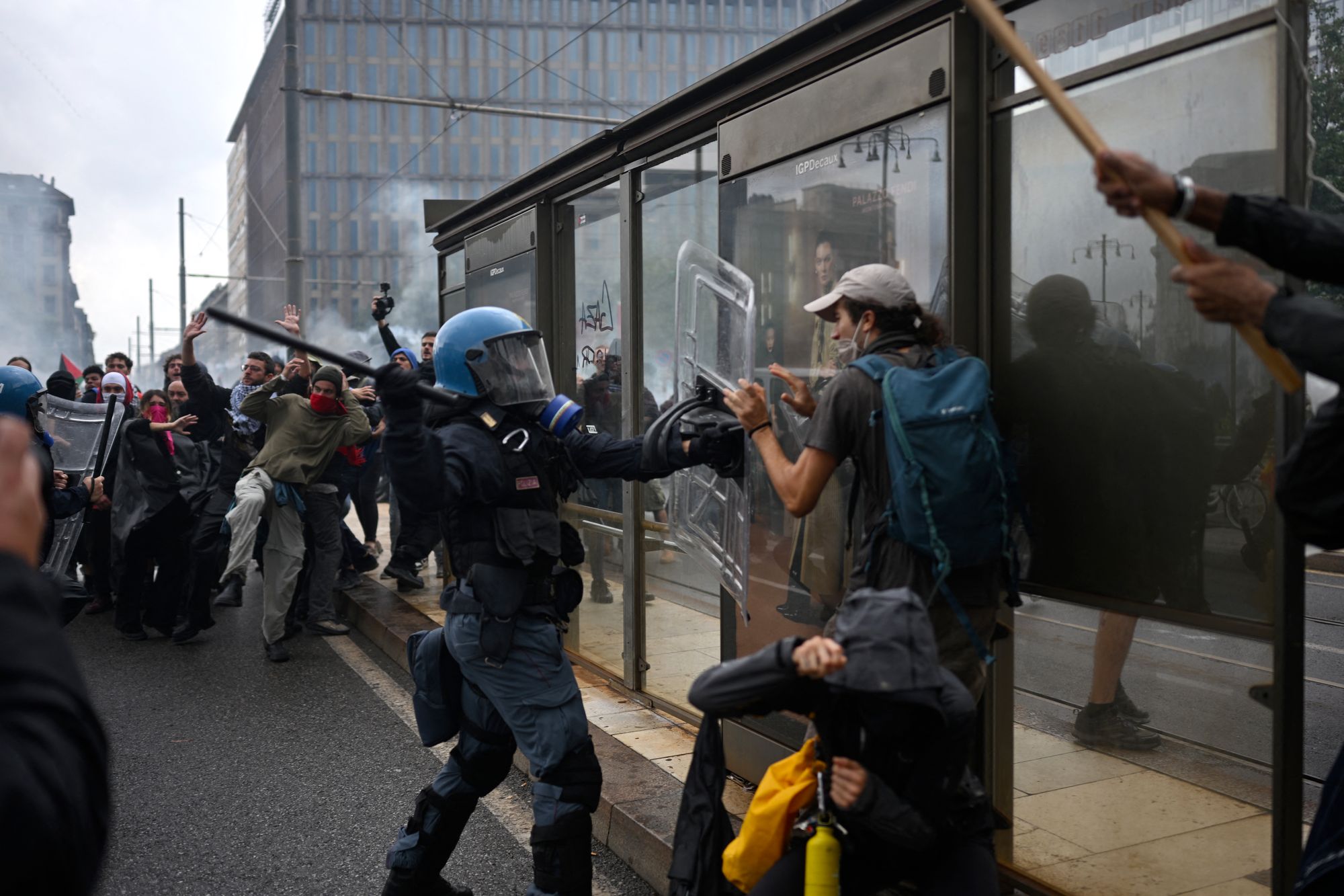 Pro-Palestine protesters clash with police amid Italy-wide strike