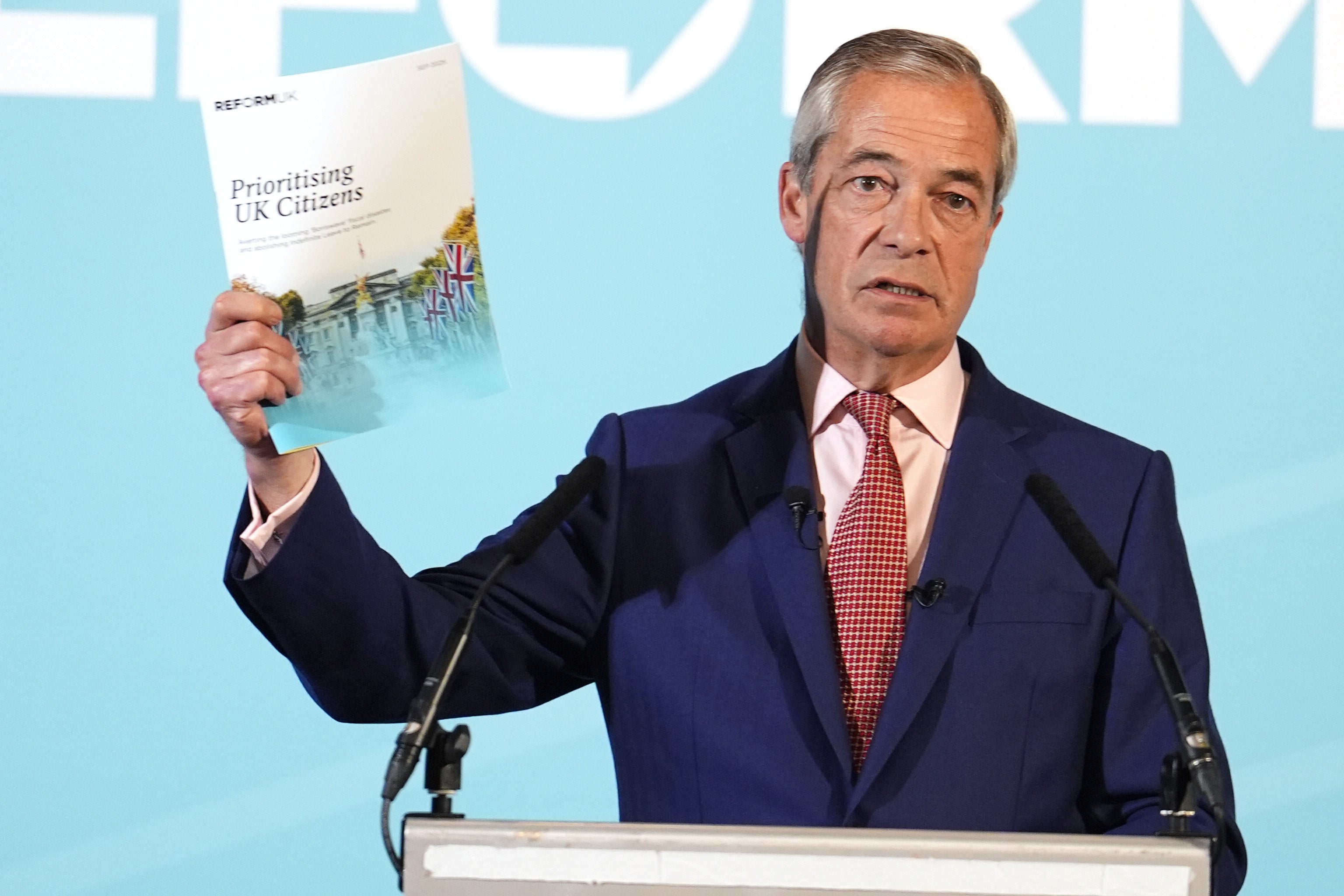 Nigel Farage makes his bold announcement at a press conference in London on Monday