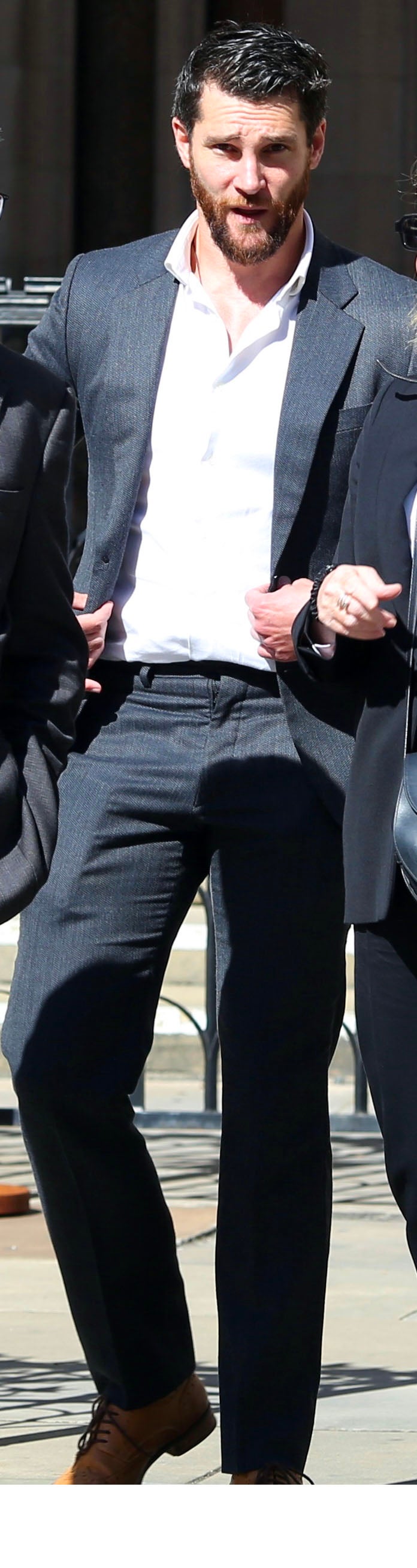 Former Billy Elliot dancer Alexander Loxton outside Central London County Court after hearing in case against the Met Police