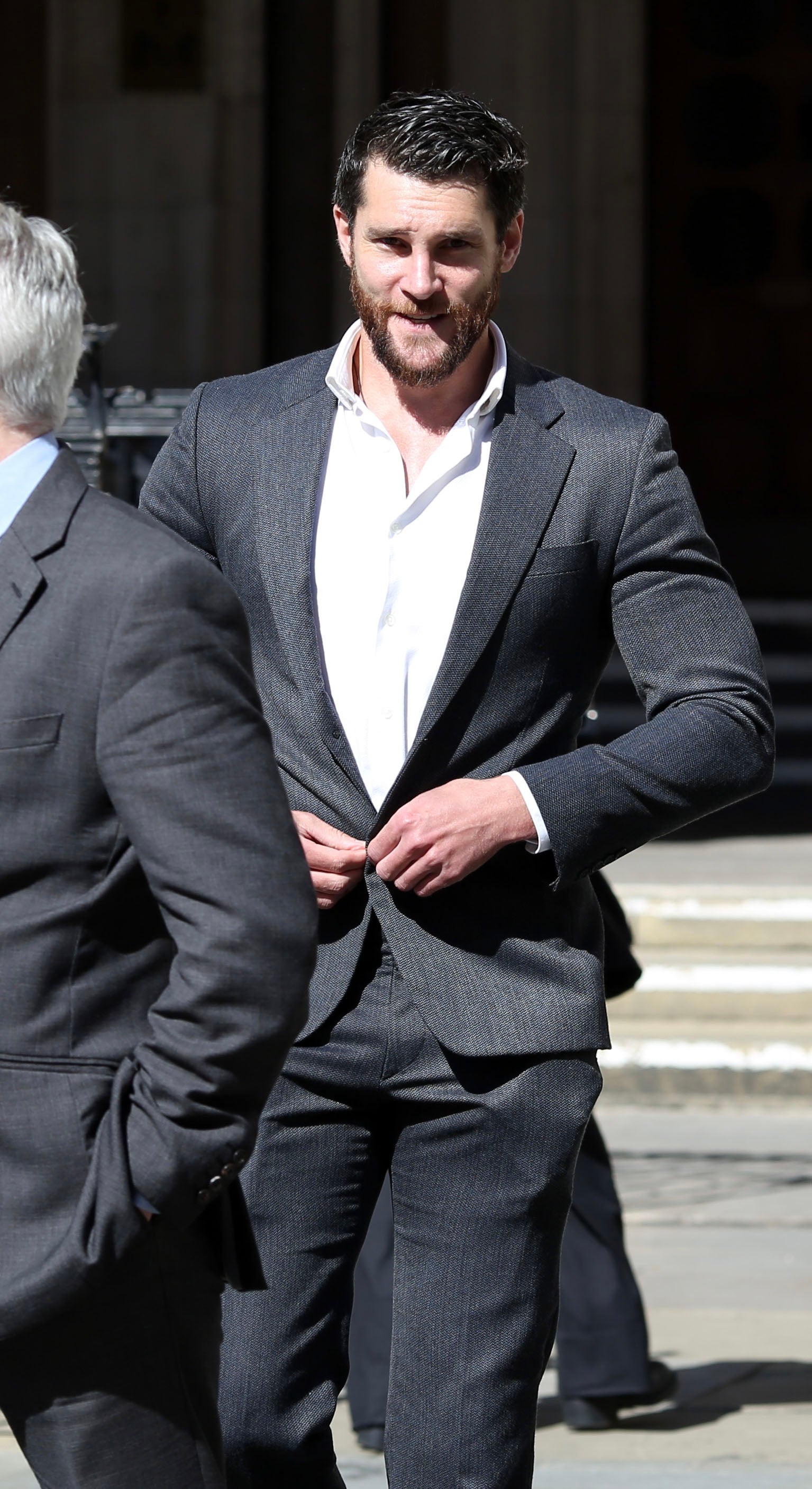Former Billy Elliot dancer Alexander Loxton outside Central London County Court after hearing in case against the Met Police