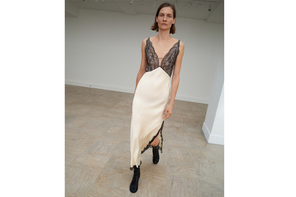 mango satin lace dress