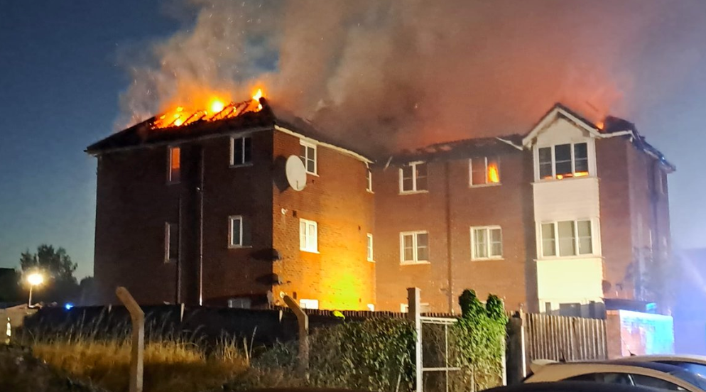 A fire broke out in a three-storey building in Enfield on Monday morning