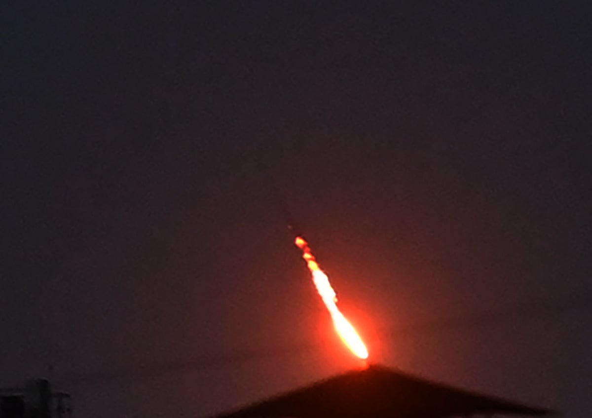 The Ukrainian air defence shoots down a Russian drone above Kyiv during an overnight mass drone and missile strikes on Ukraine