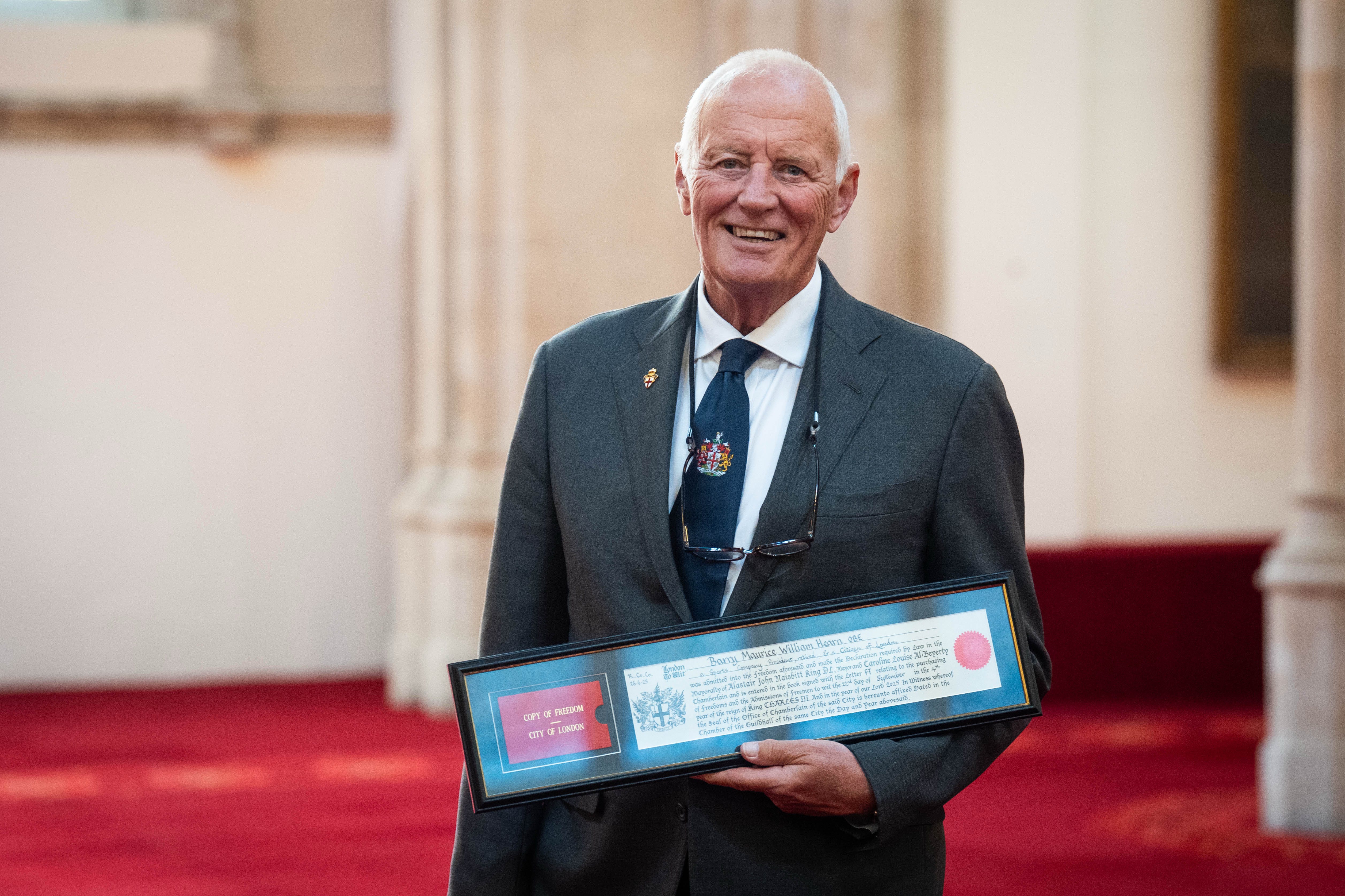 Barry Hearn received the Freedom of the City of London at Guildhall (James Manning/PA)