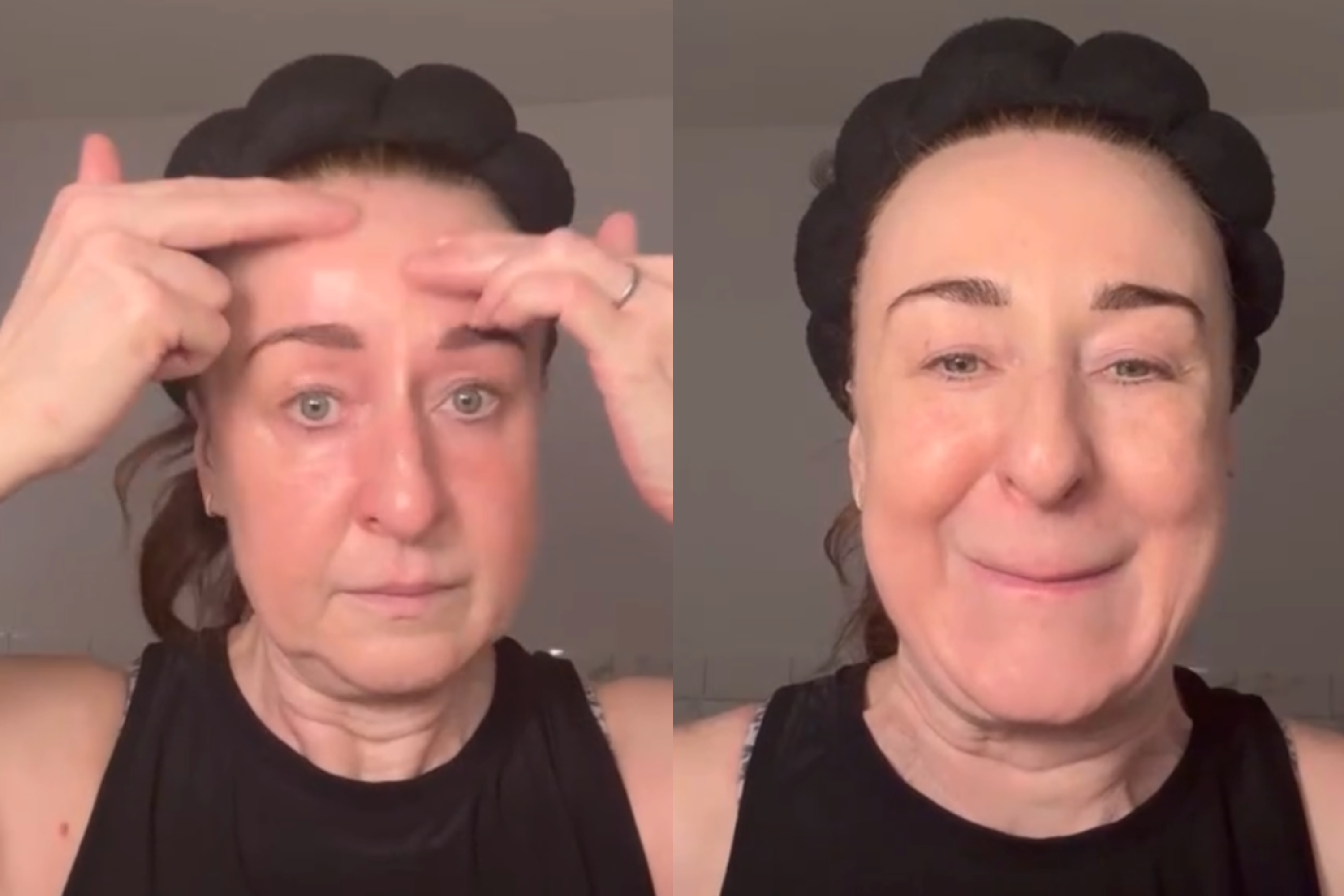 Evans demonstrates positions one (left) and two (right)