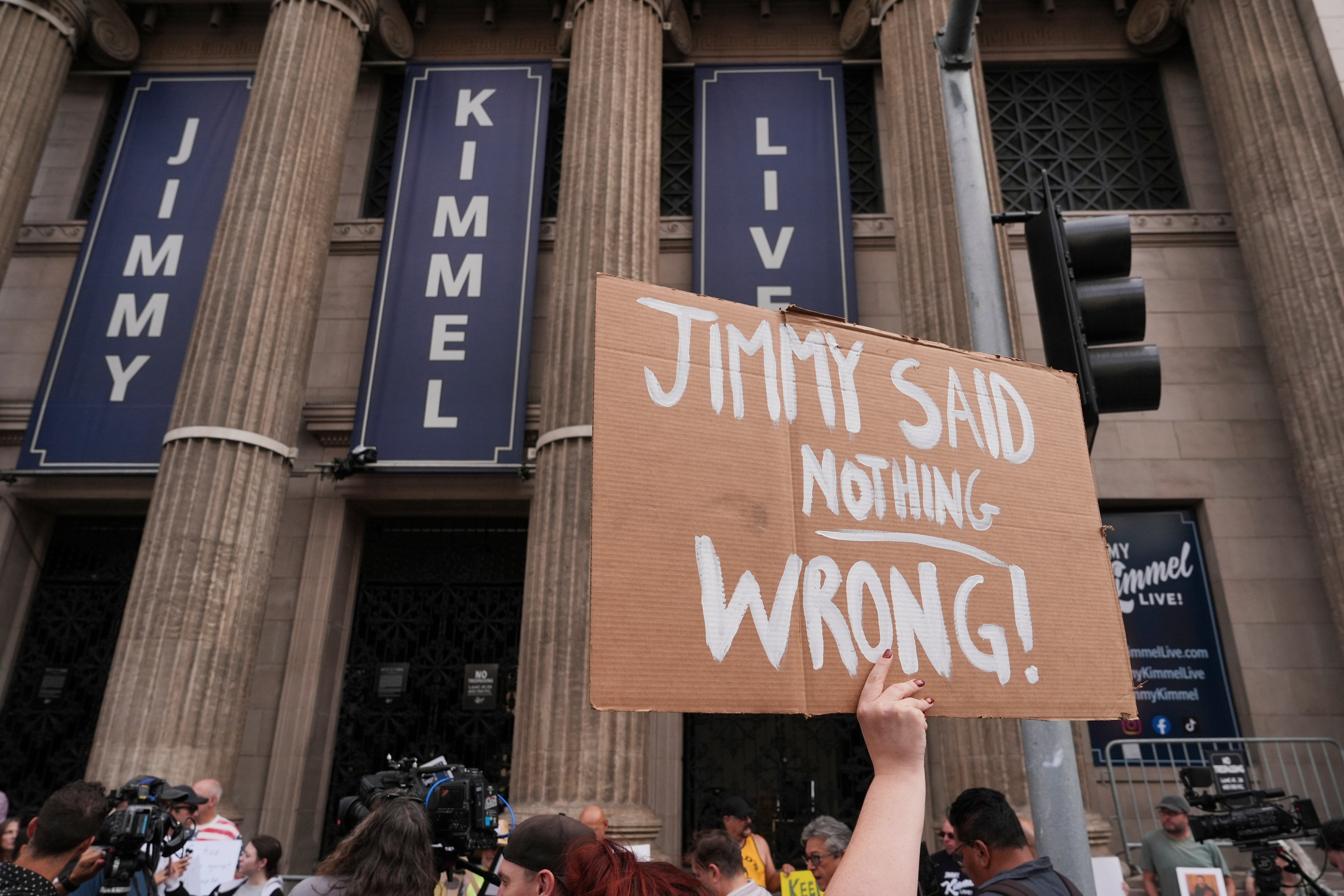 Protests erupted following Jimmy Kimmel’s suspension from ABC
